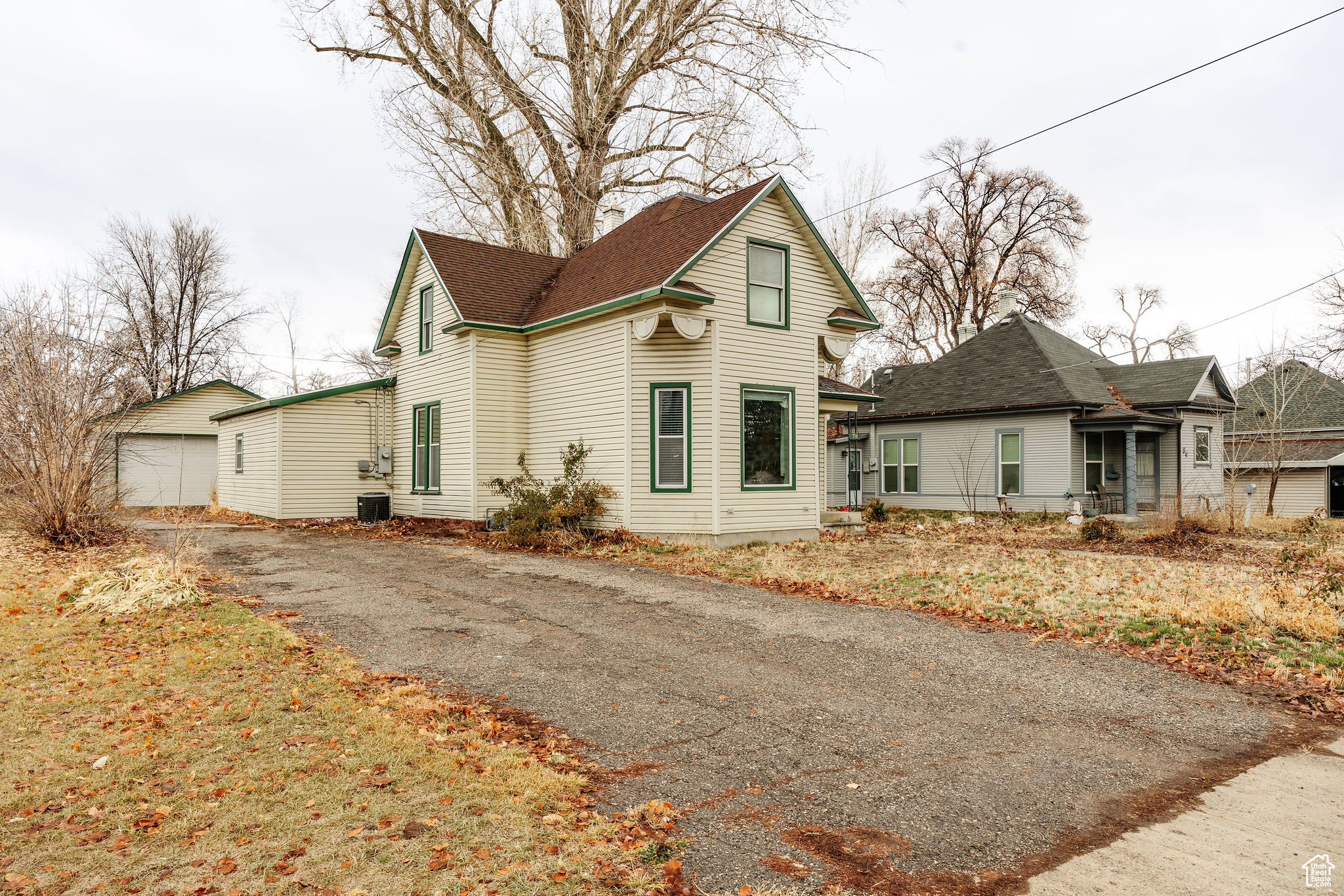 View of front of property with a garage.