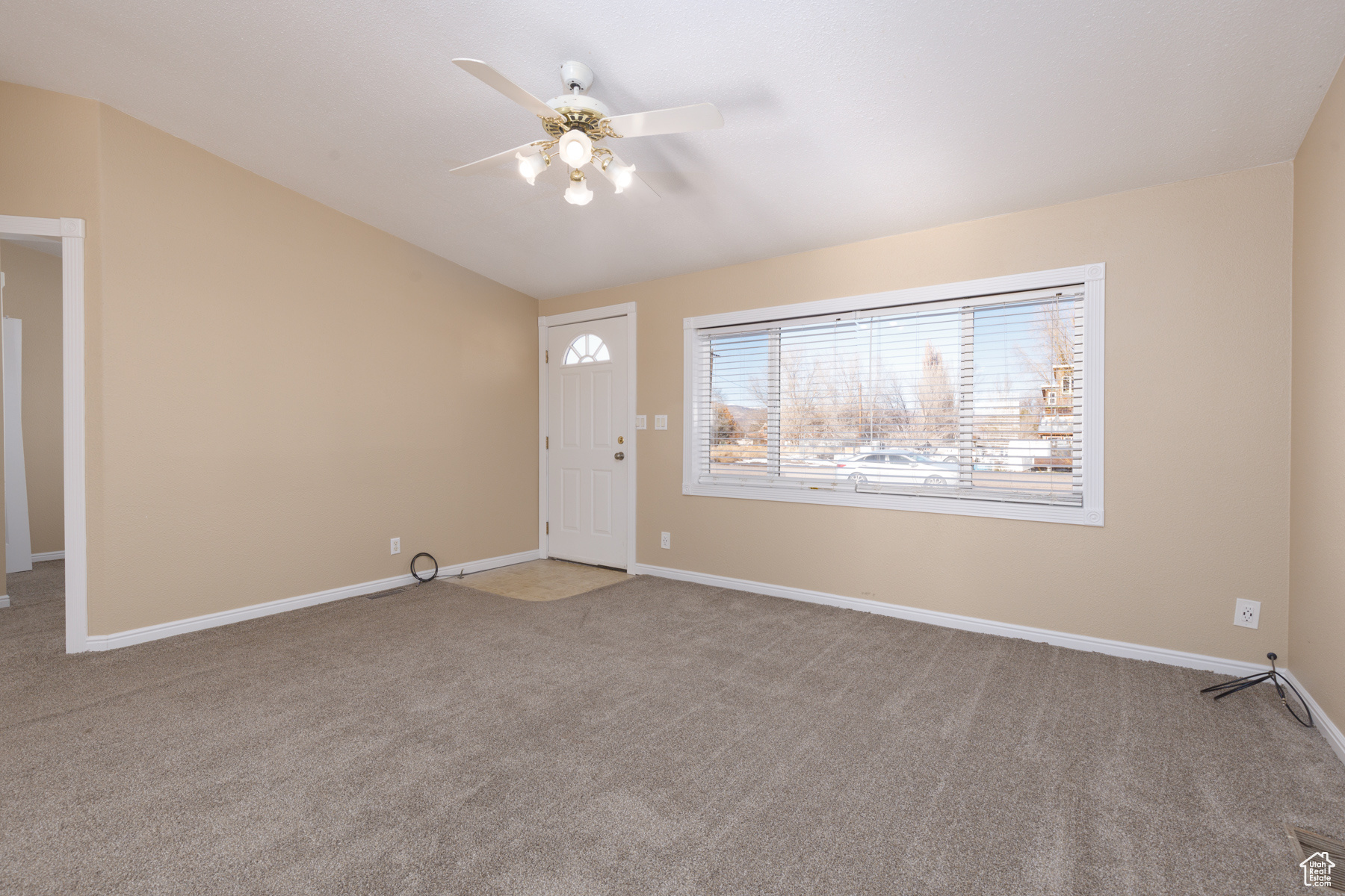 Interior space with ceiling fan