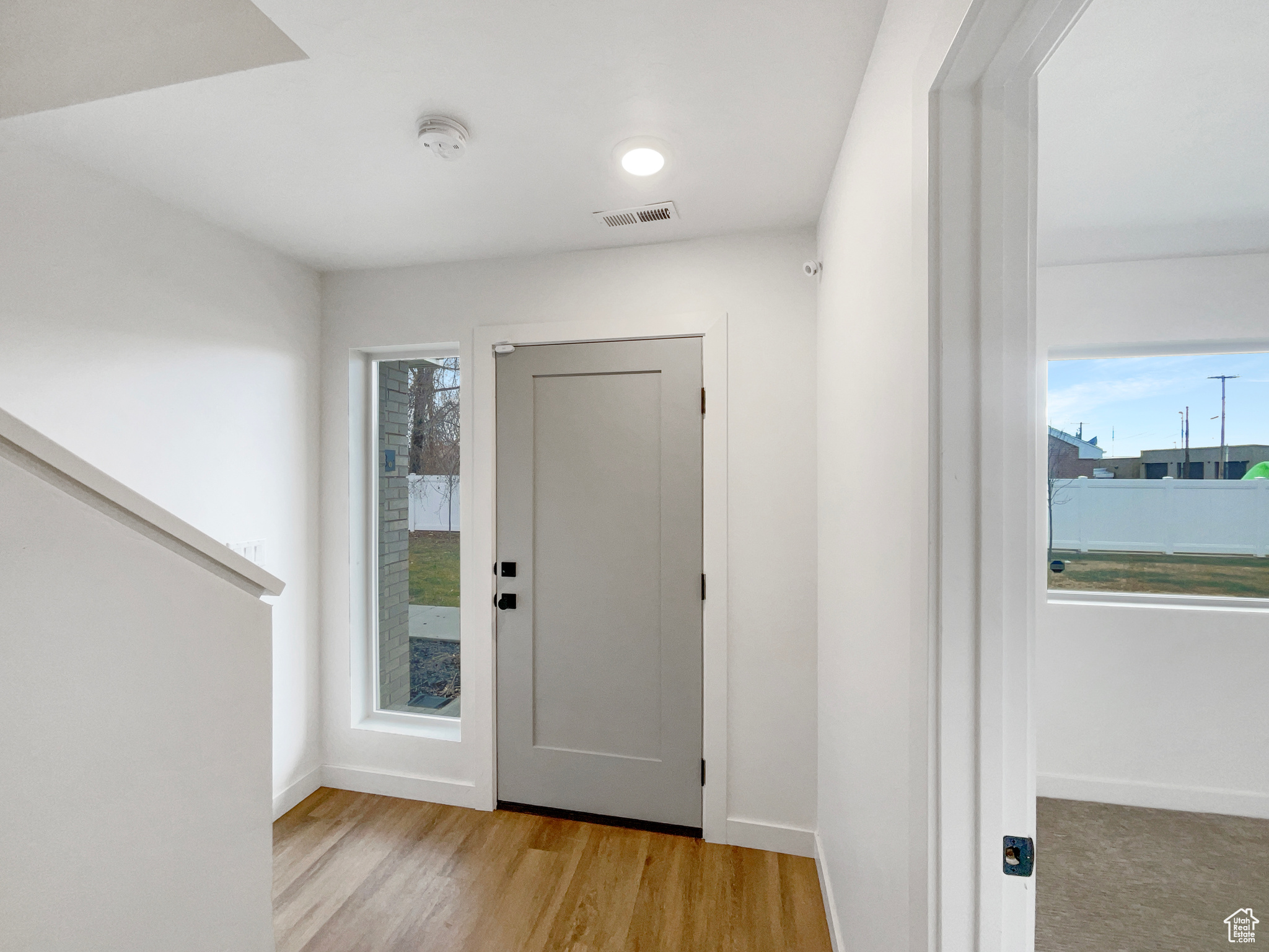 Entryway featuring light wood-type flooring