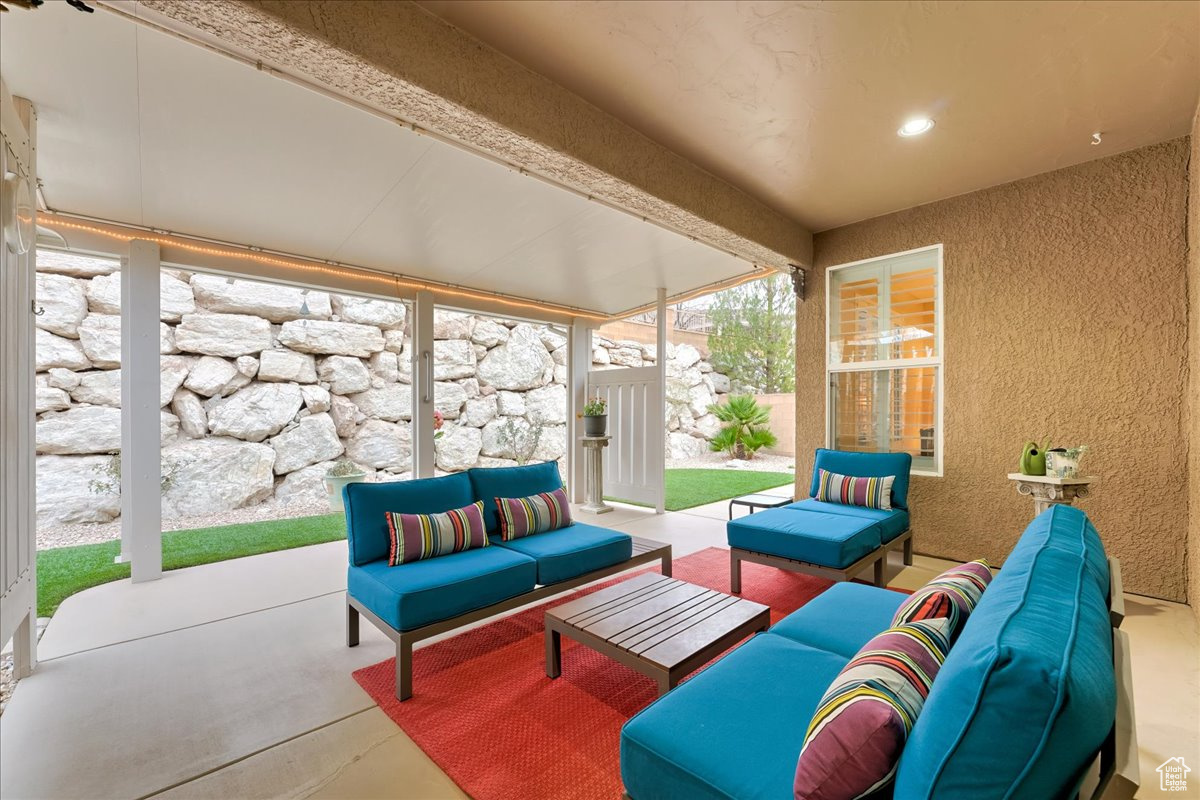 View of patio featuring outdoor lounge area