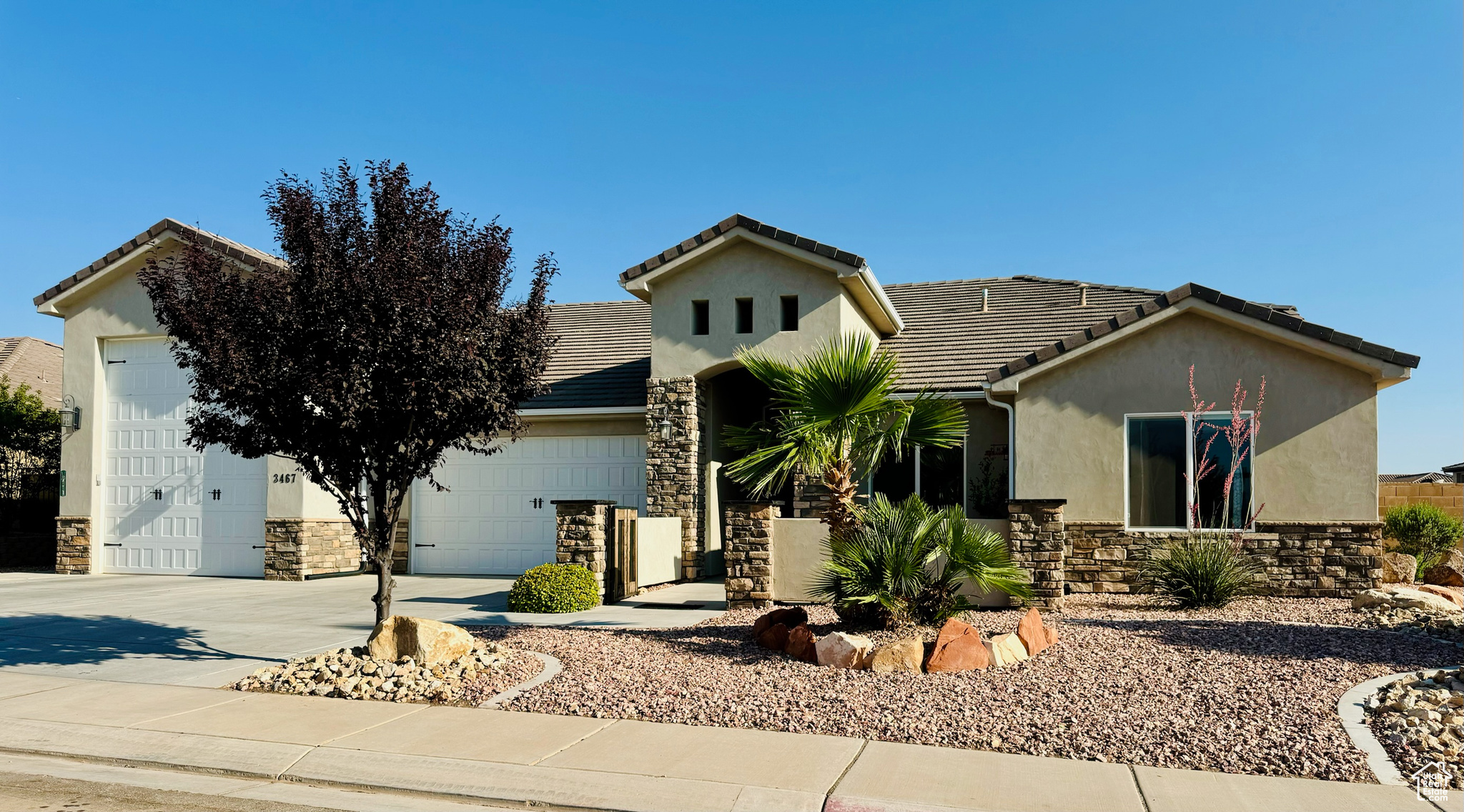 View of front of home with a garage