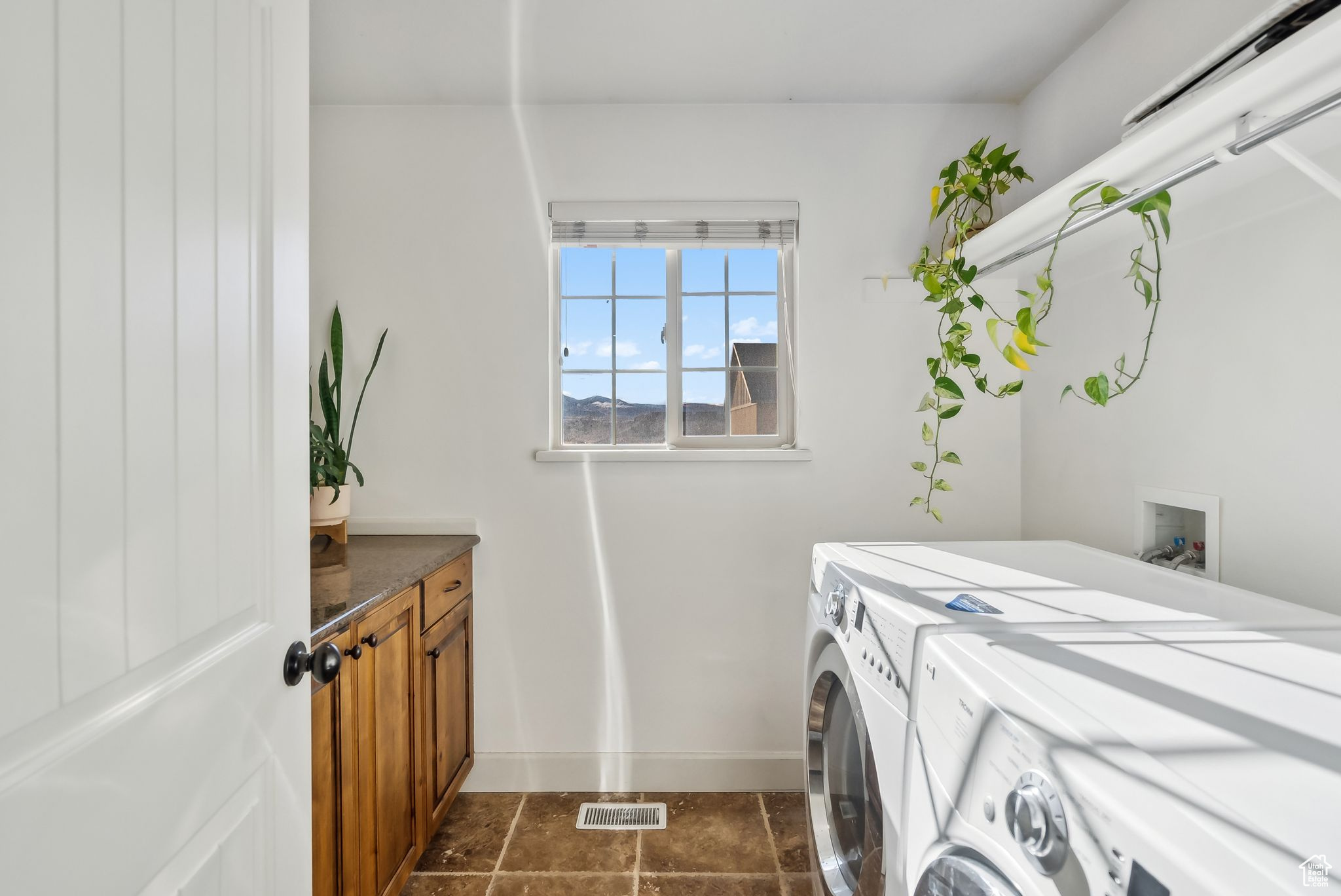 Upstairs Laundry room with folding area