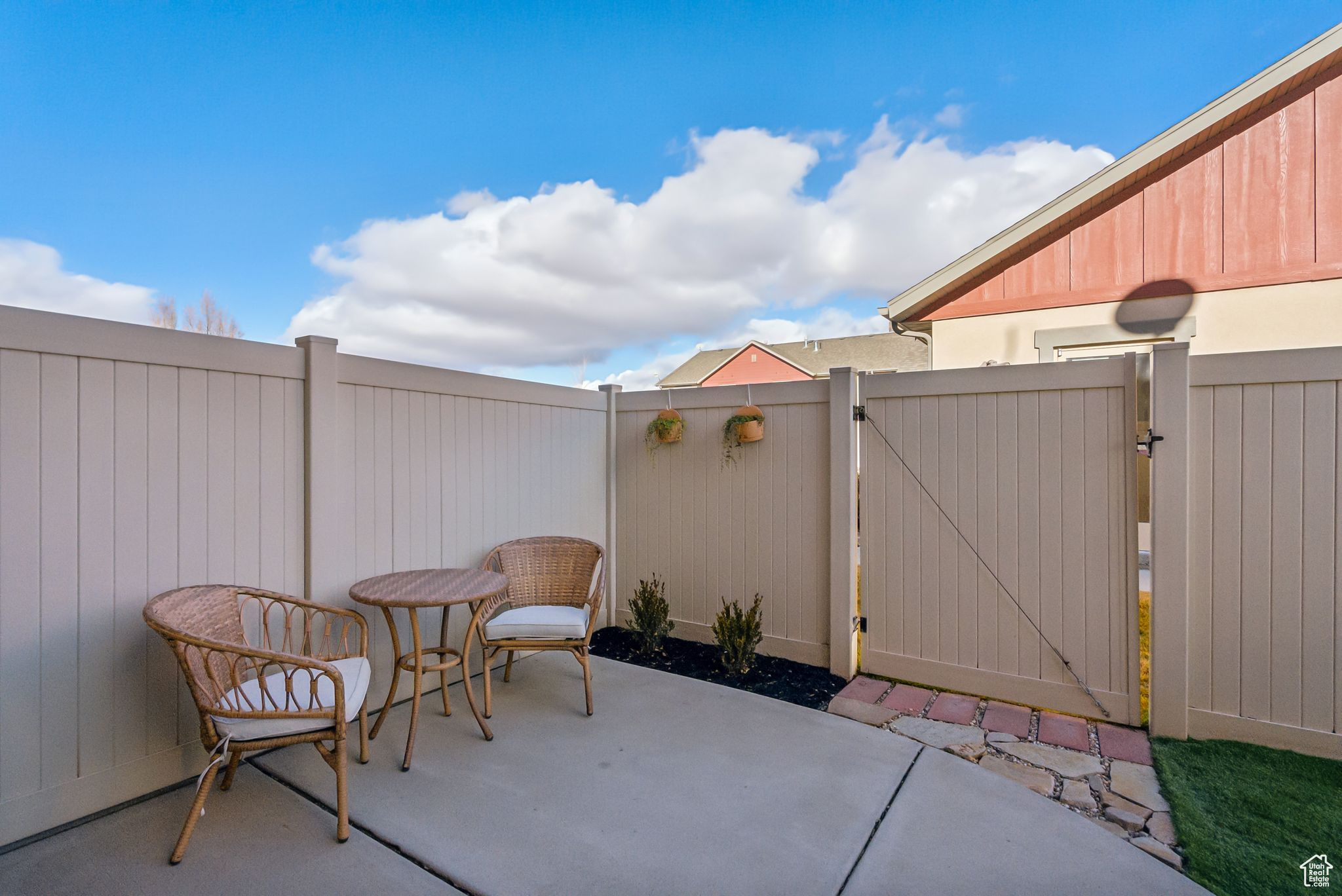 Fully fenced private patio