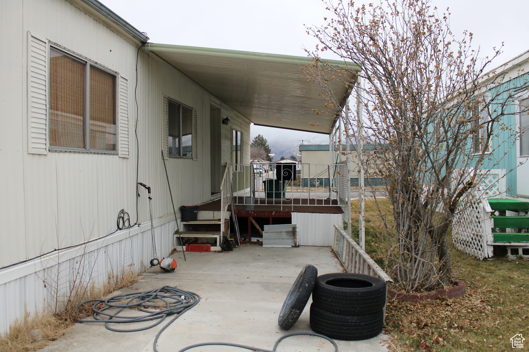 View of patio from behind