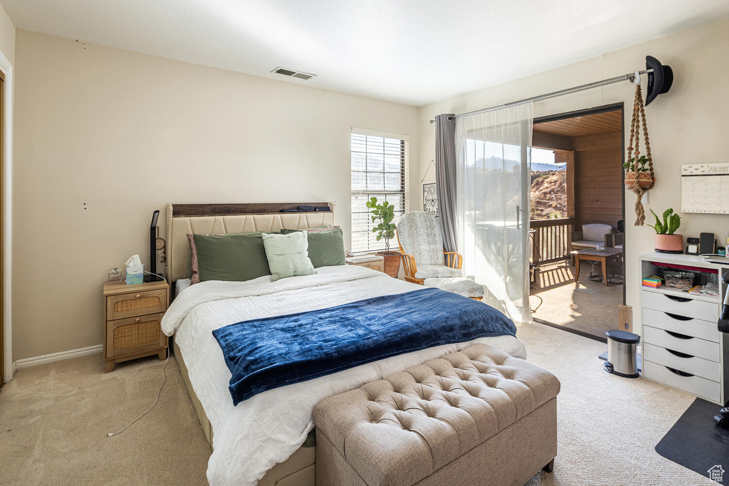 View of carpeted bedroom