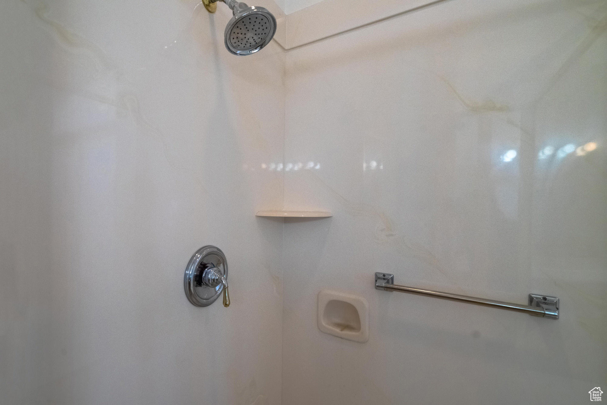 Walk in shower with cultured marble