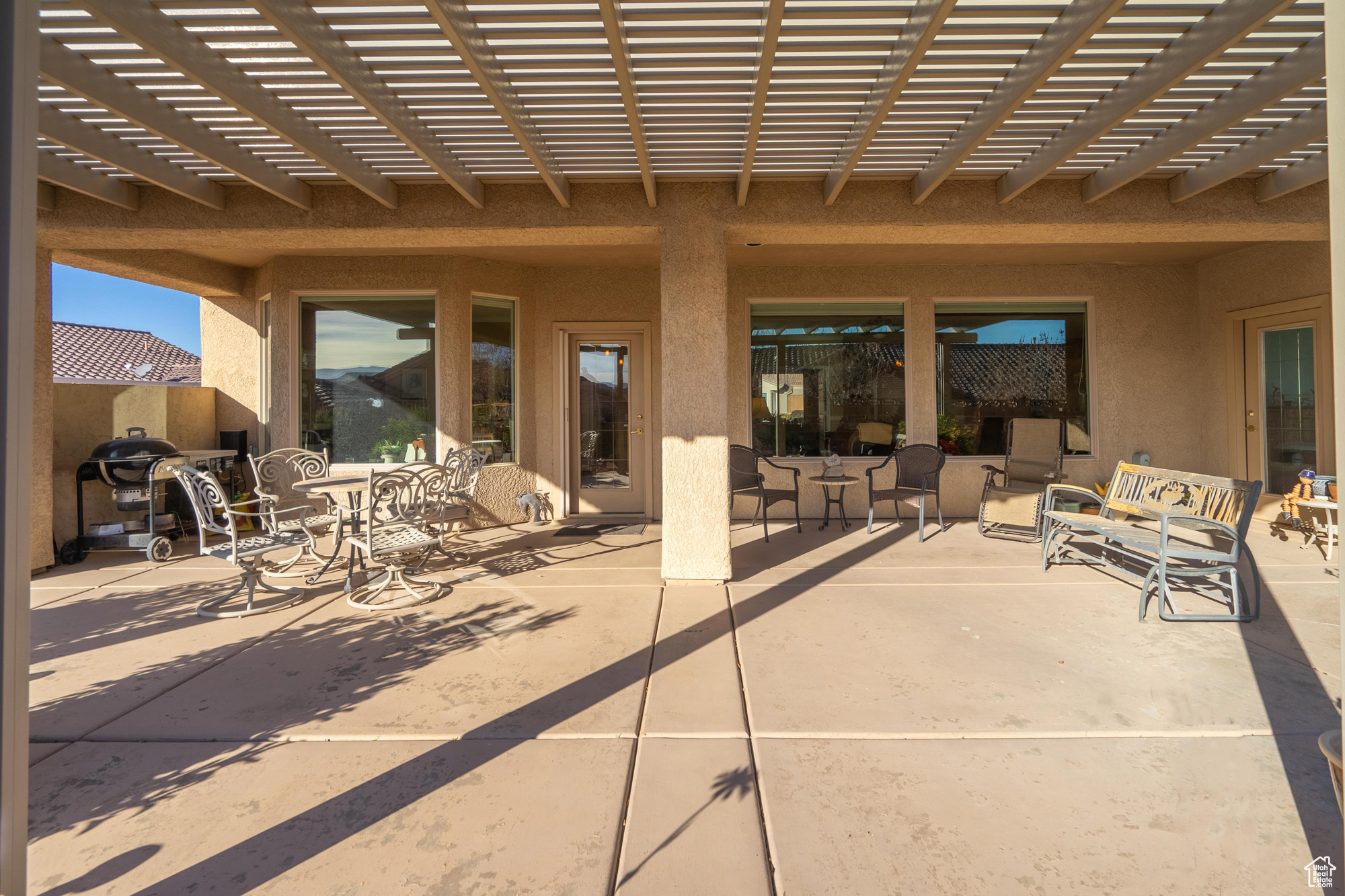 View of patio featuring a pergola