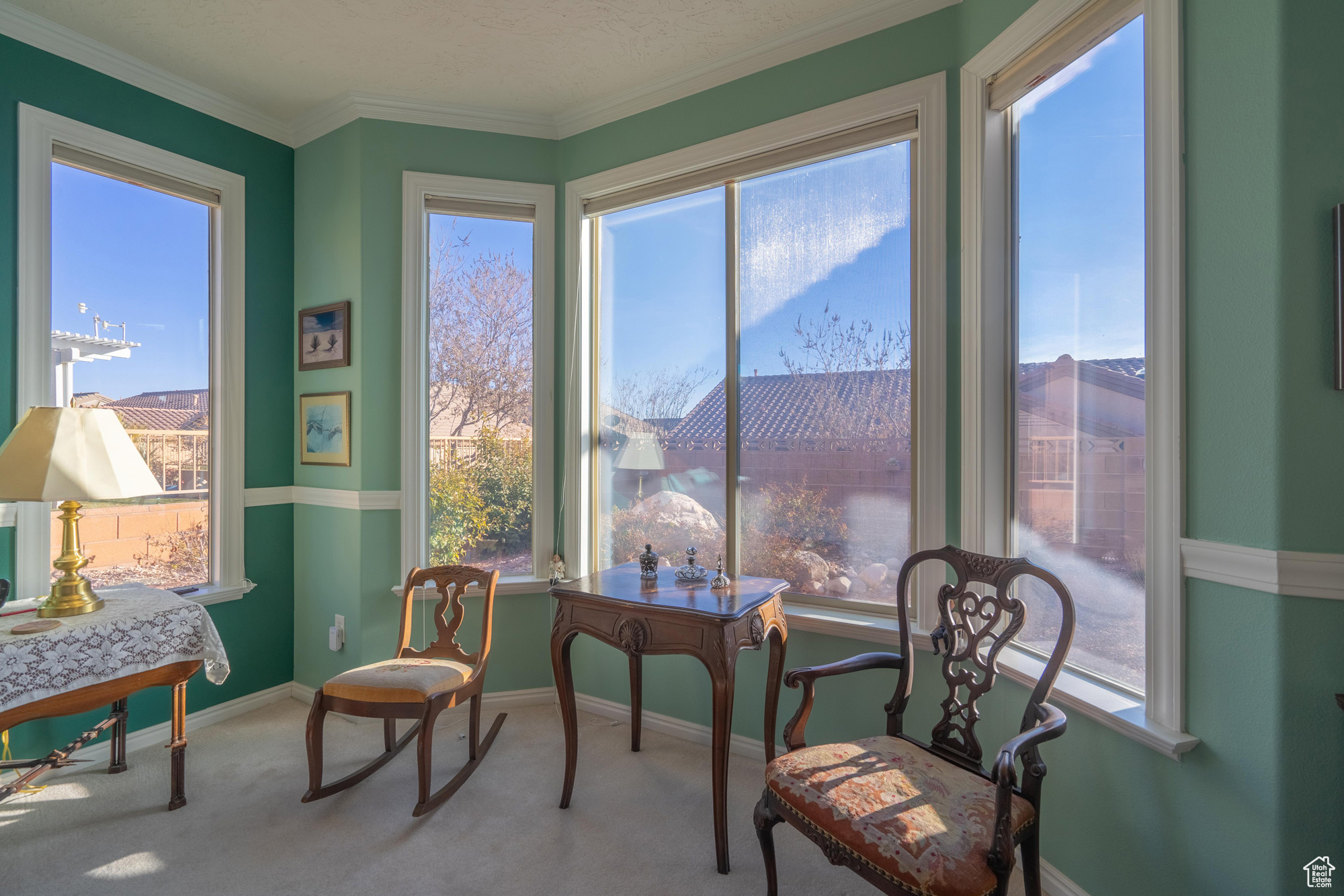 Bay window in primary bedroom