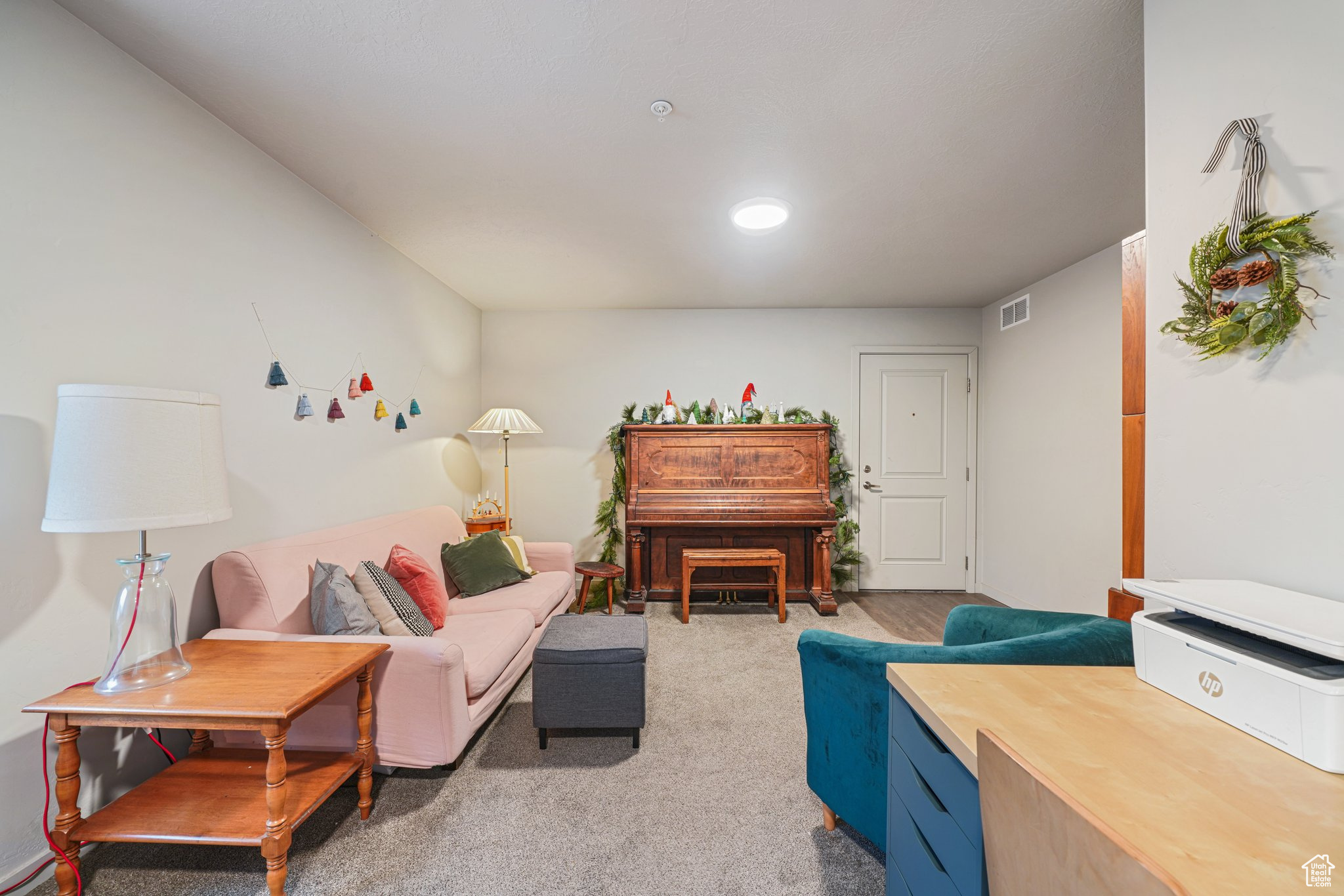 View of carpeted living room