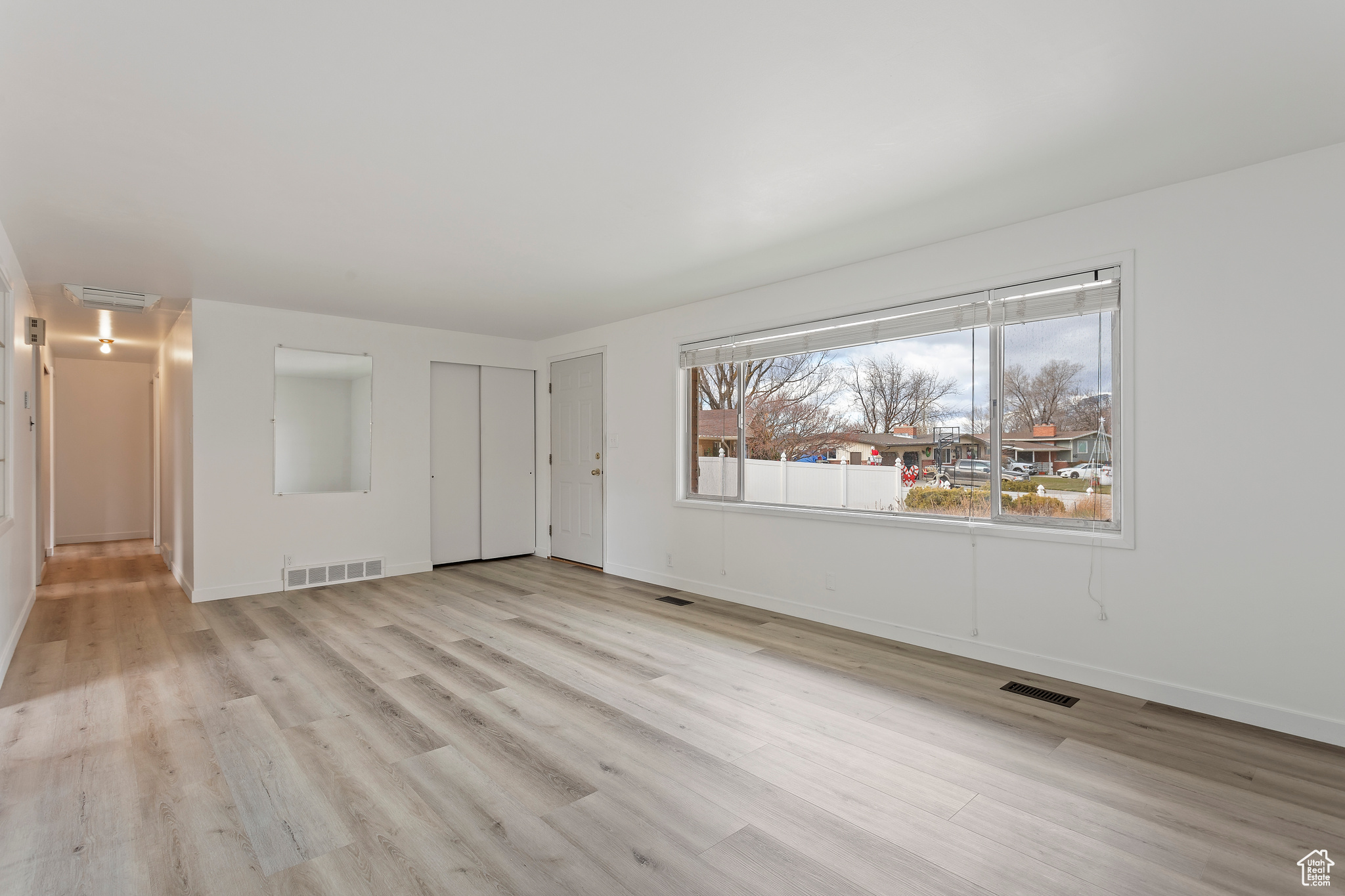 Interior space with light wood-type flooring