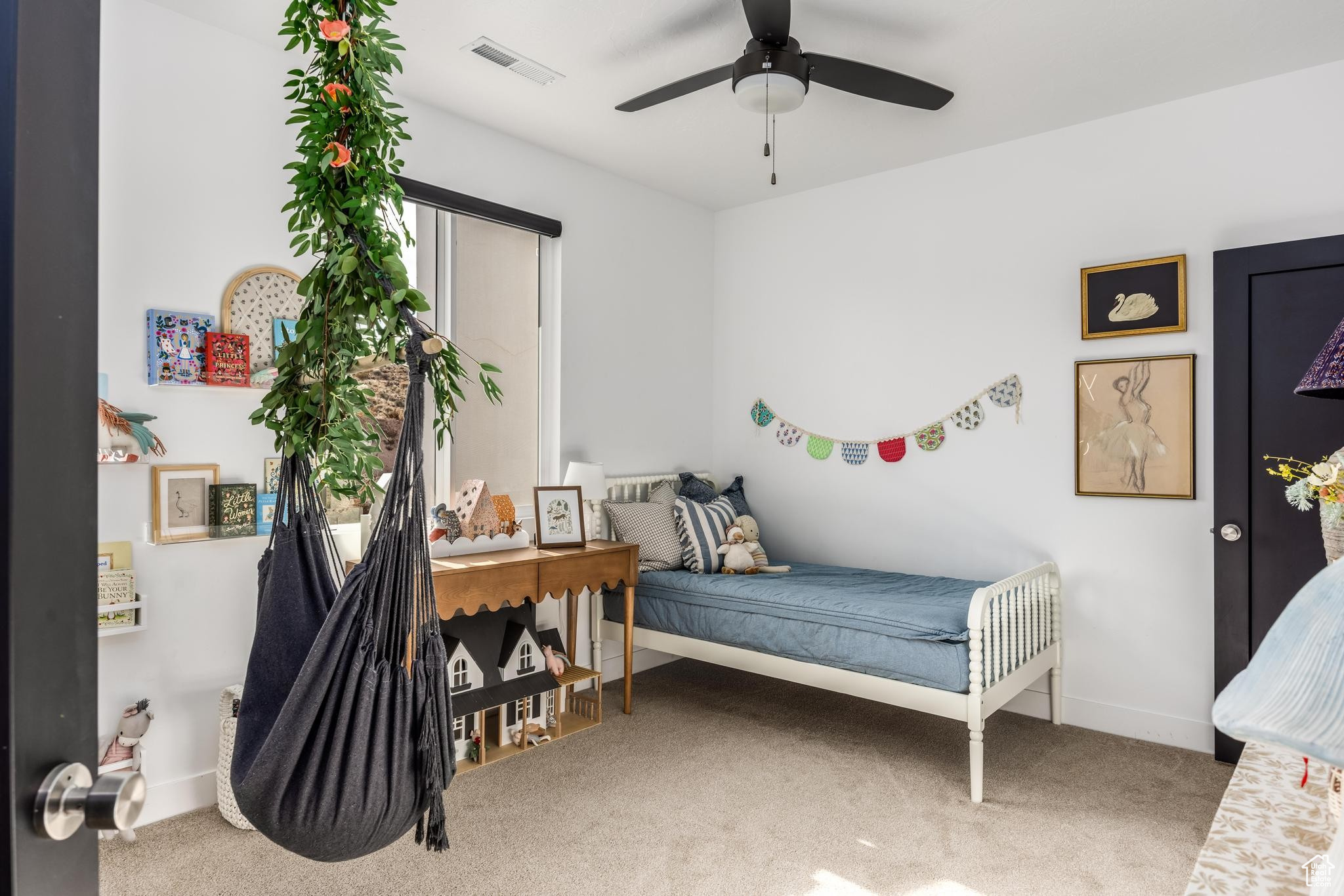 Bedroom #3 featuring ceiling fan and extra deep closet