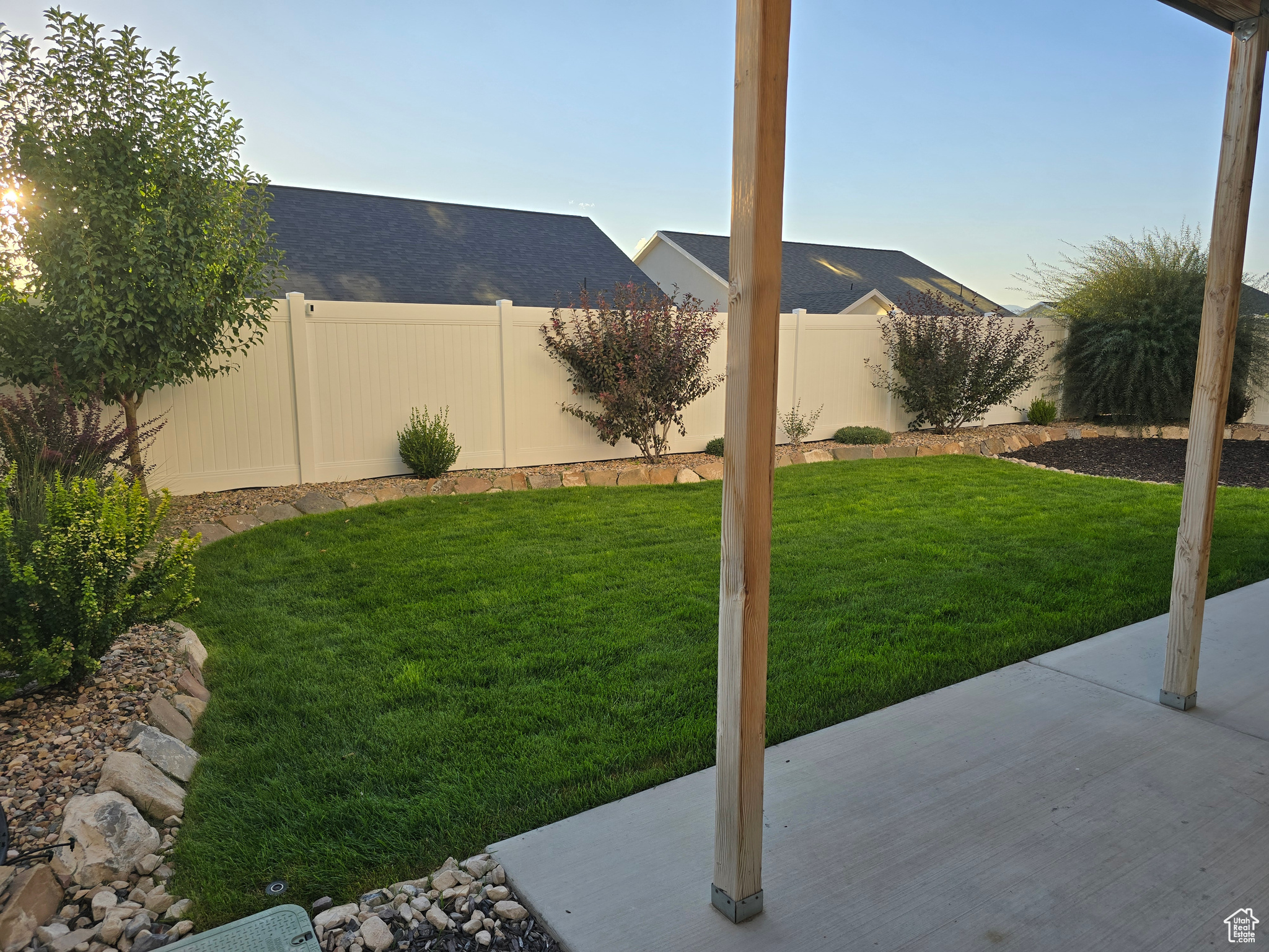 View of yard with a patio