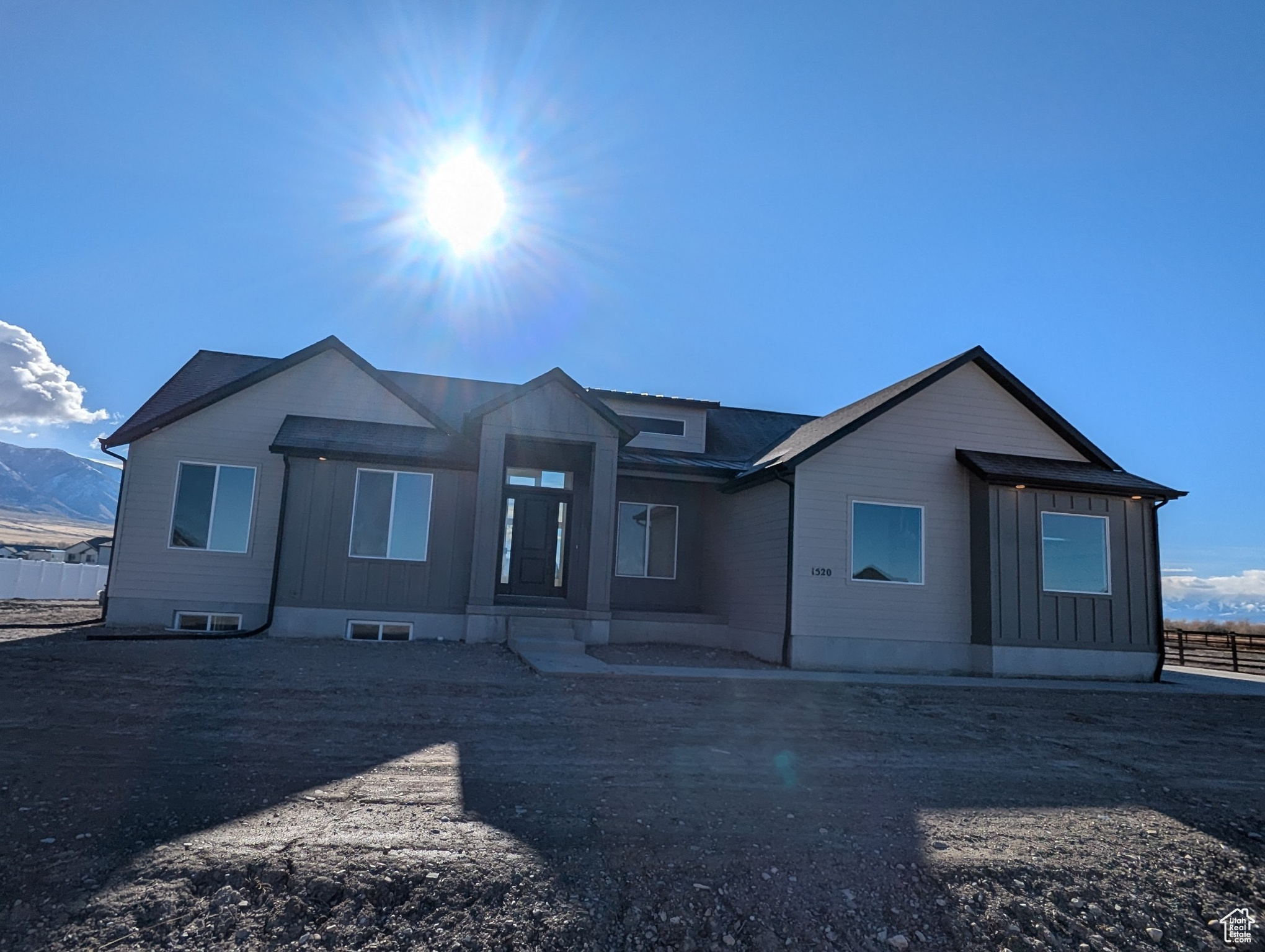 View of front facade featuring a mountain view