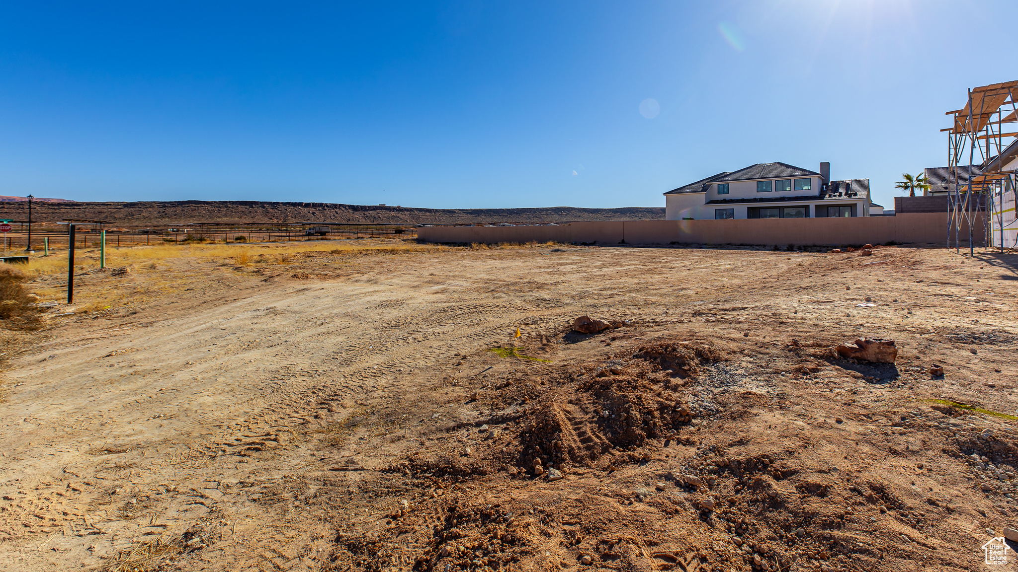 View of yard with a rural view