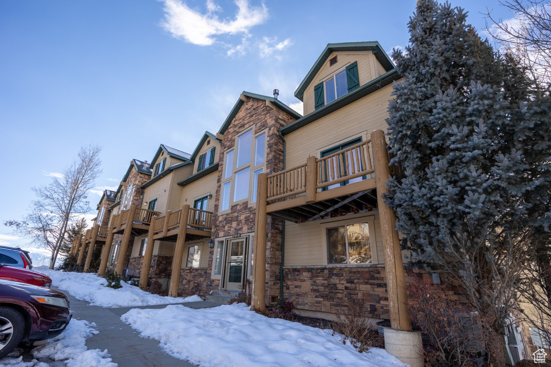 View of snow covered building