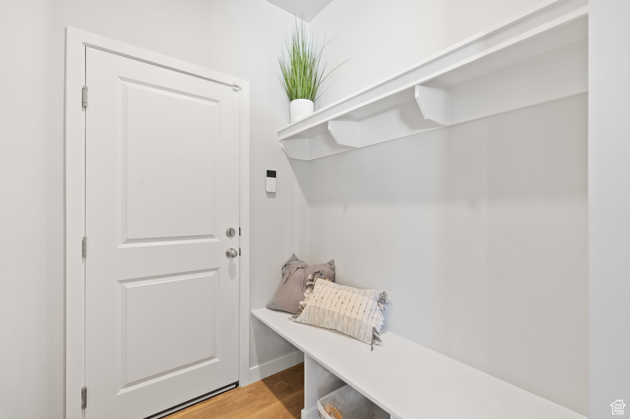 Mudroom featuring hardwood / wood-style floors