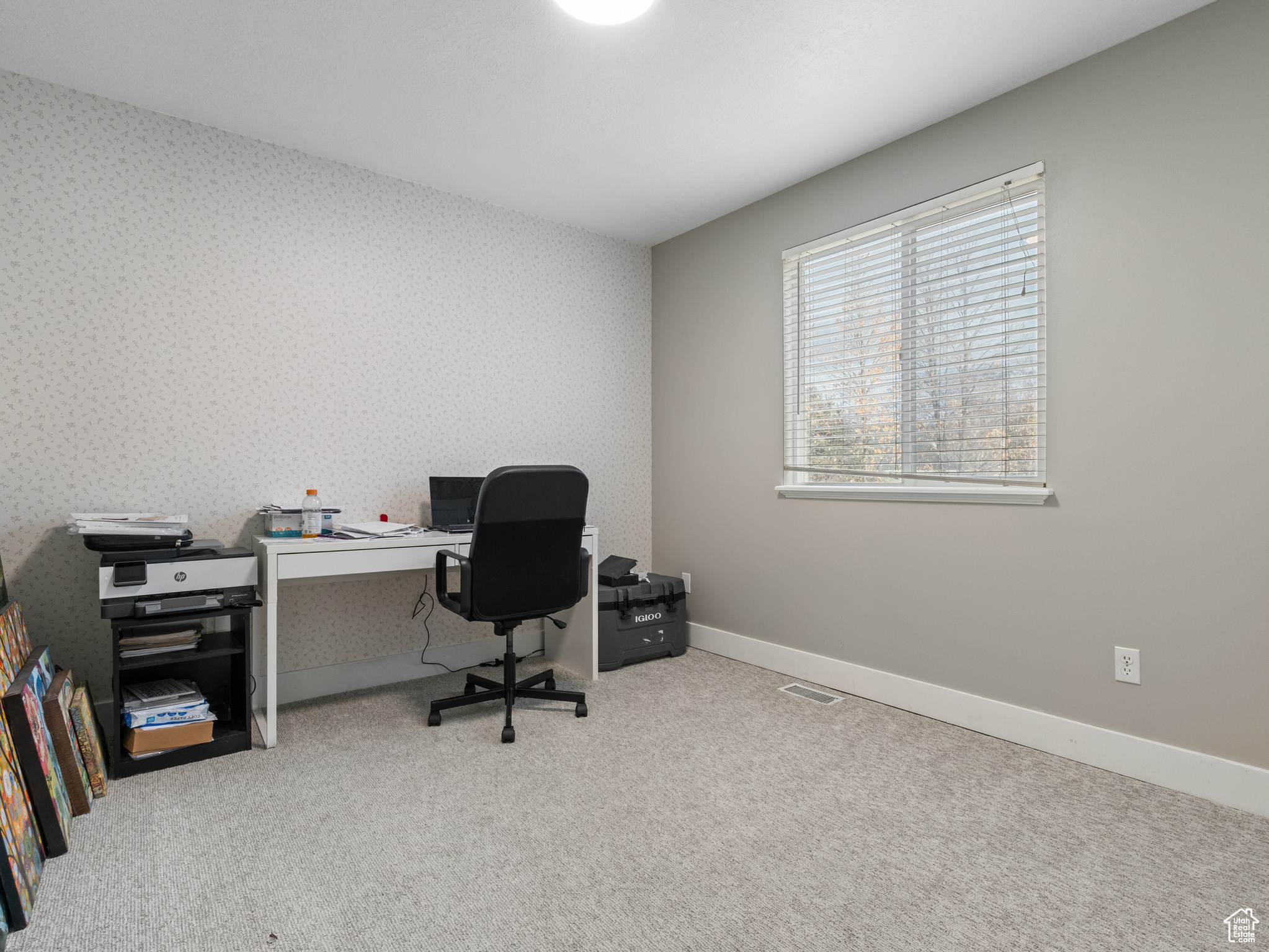 View of carpeted office space