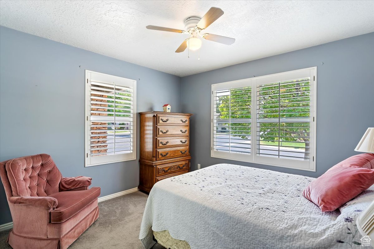 Main floor secondary bedroom close to main bath and separated from the owner's retreat.