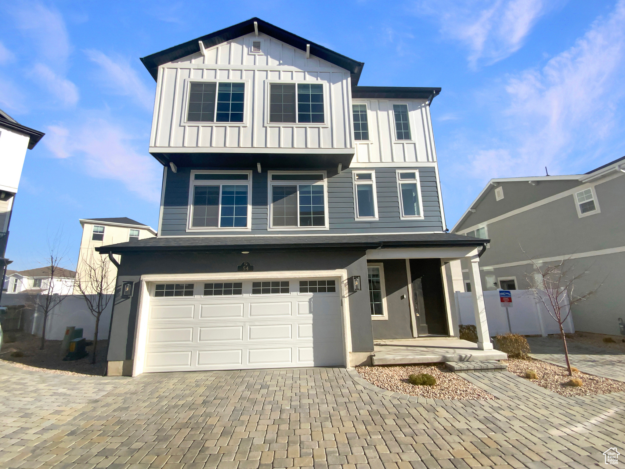 View of front of home with a garage