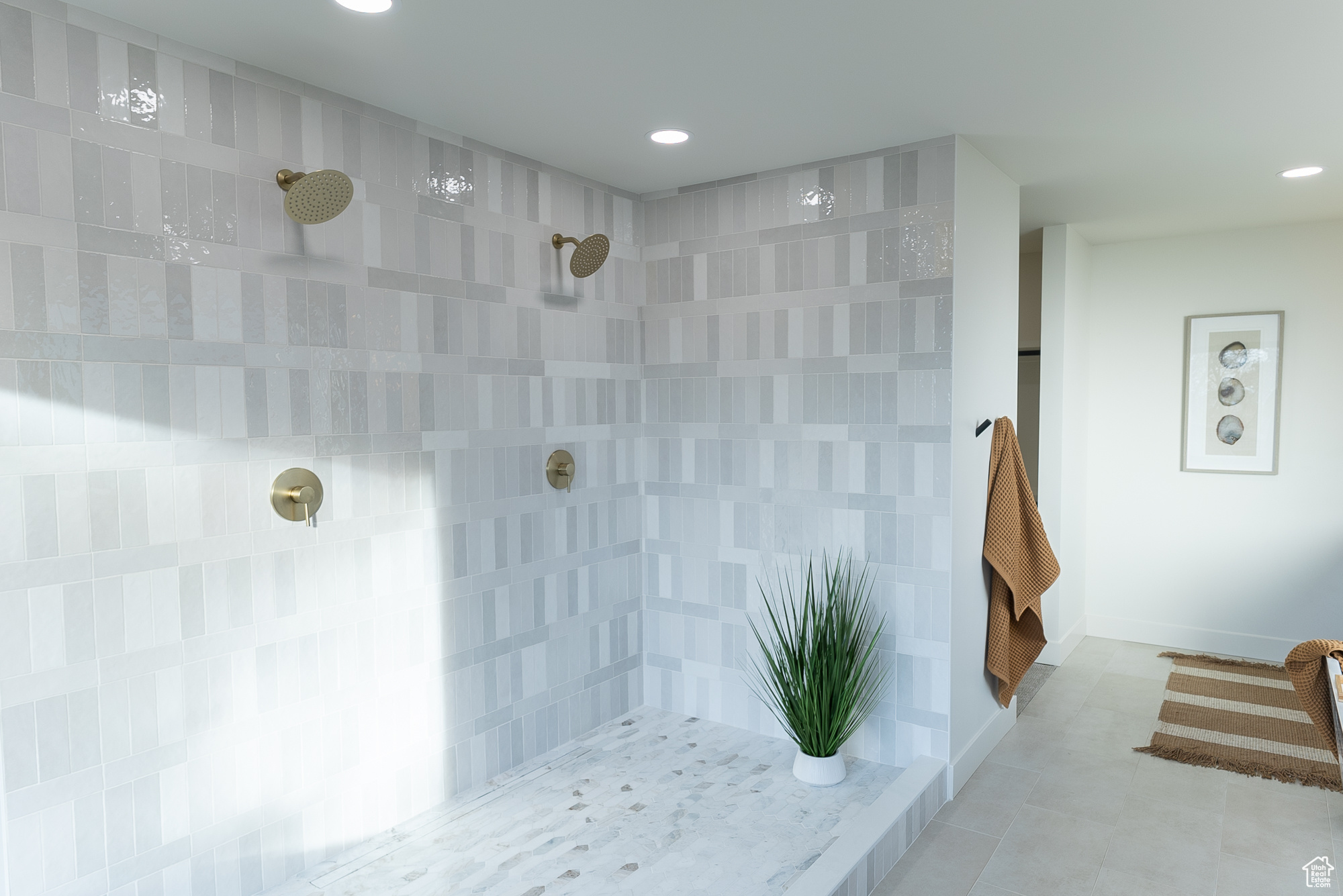 Bathroom with tiled shower