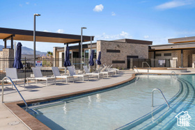 View of pool featuring a patio