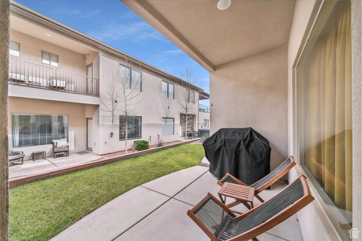 View of patio / terrace featuring a grill