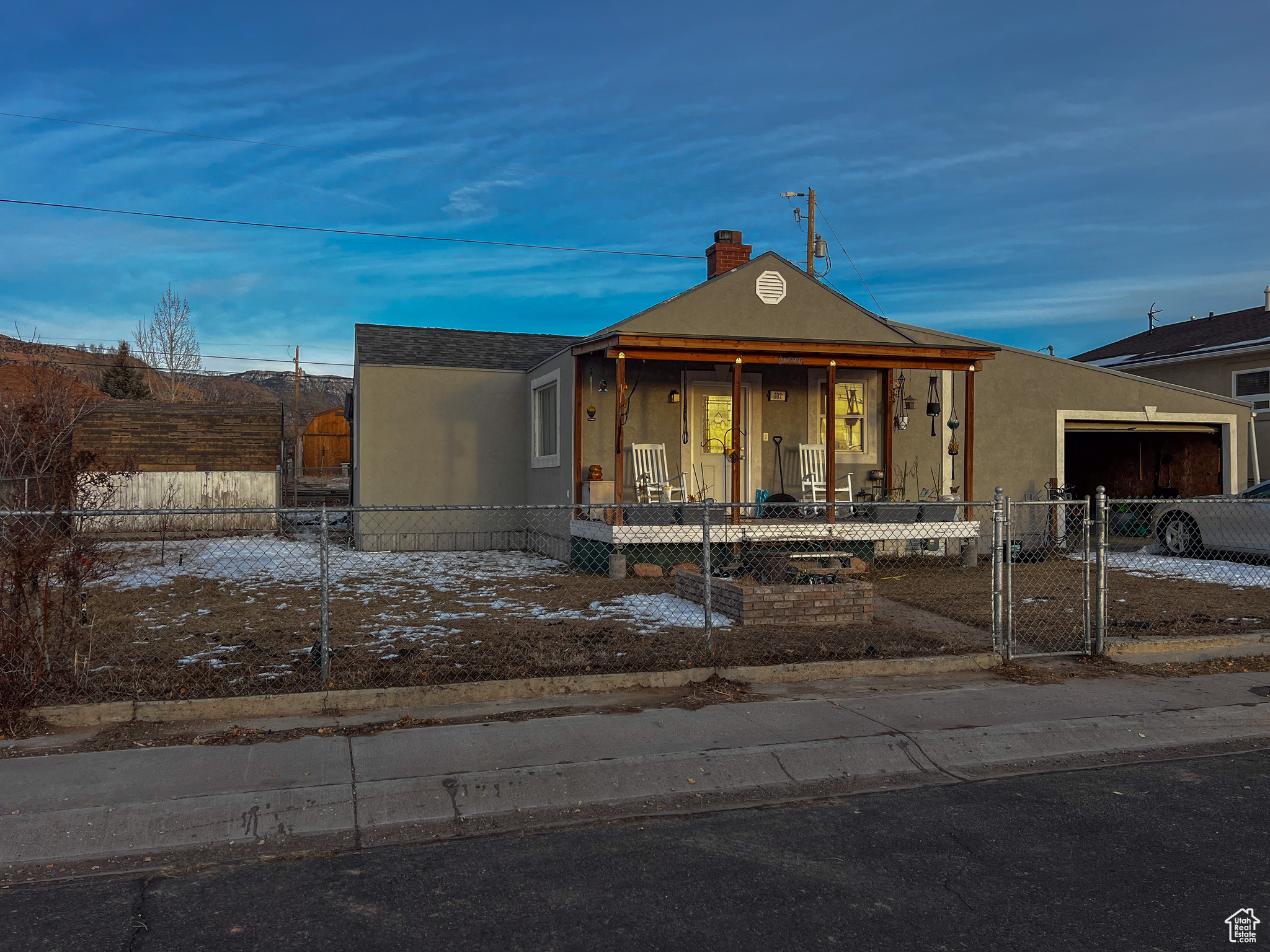 View of front of property featuring covered porch