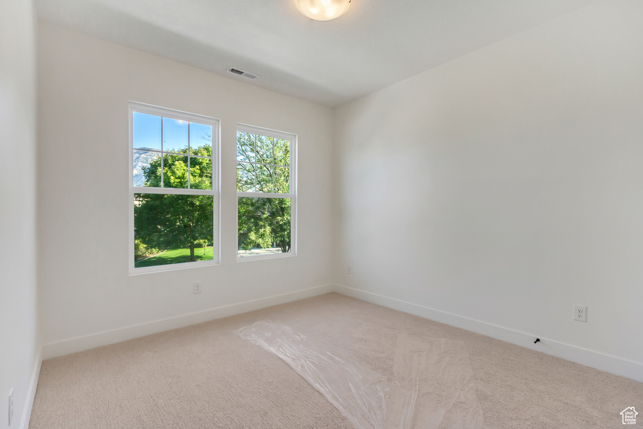 Empty room with light carpet