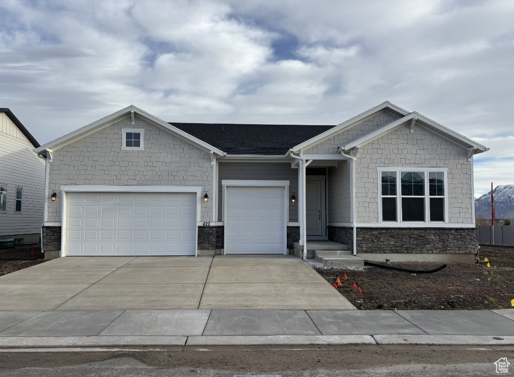 View of front of house featuring a garage