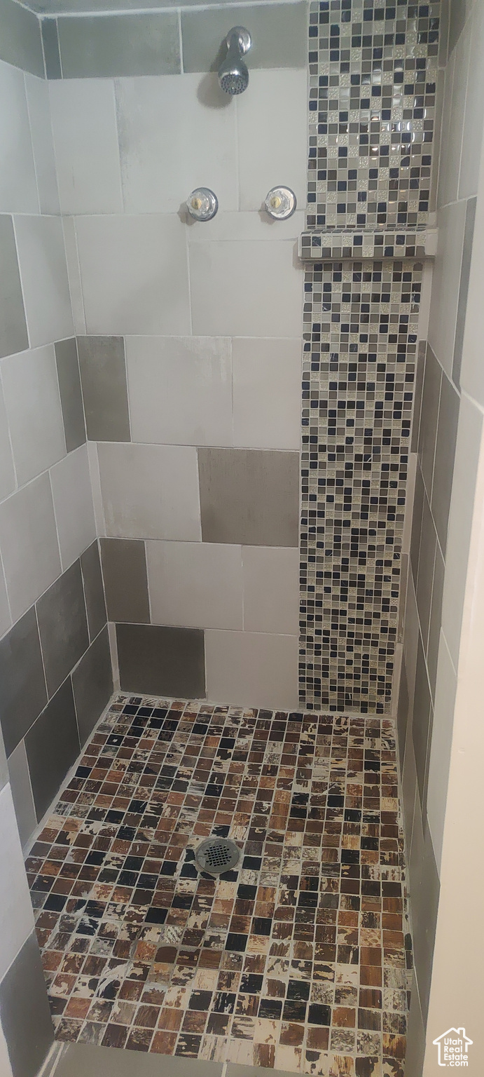 Bathroom with tiled shower