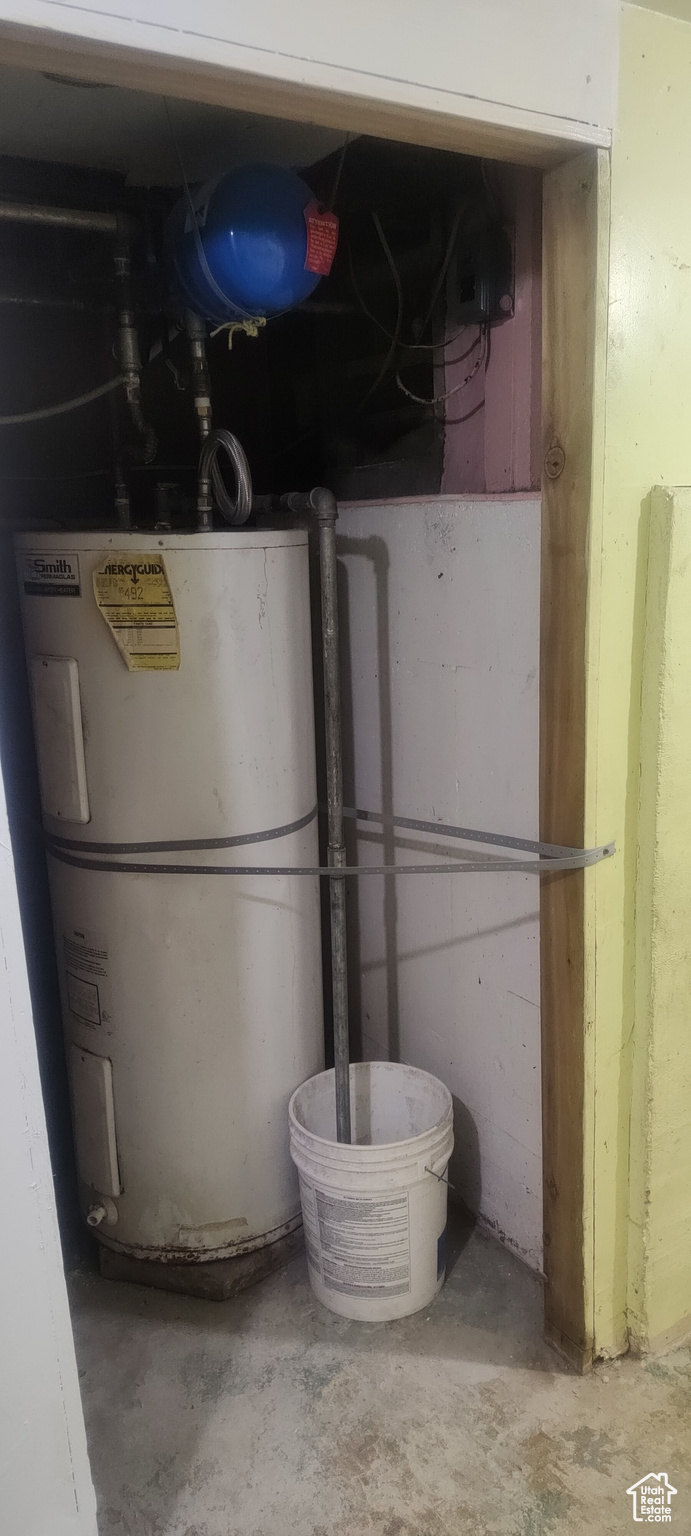 Utility room with water heater