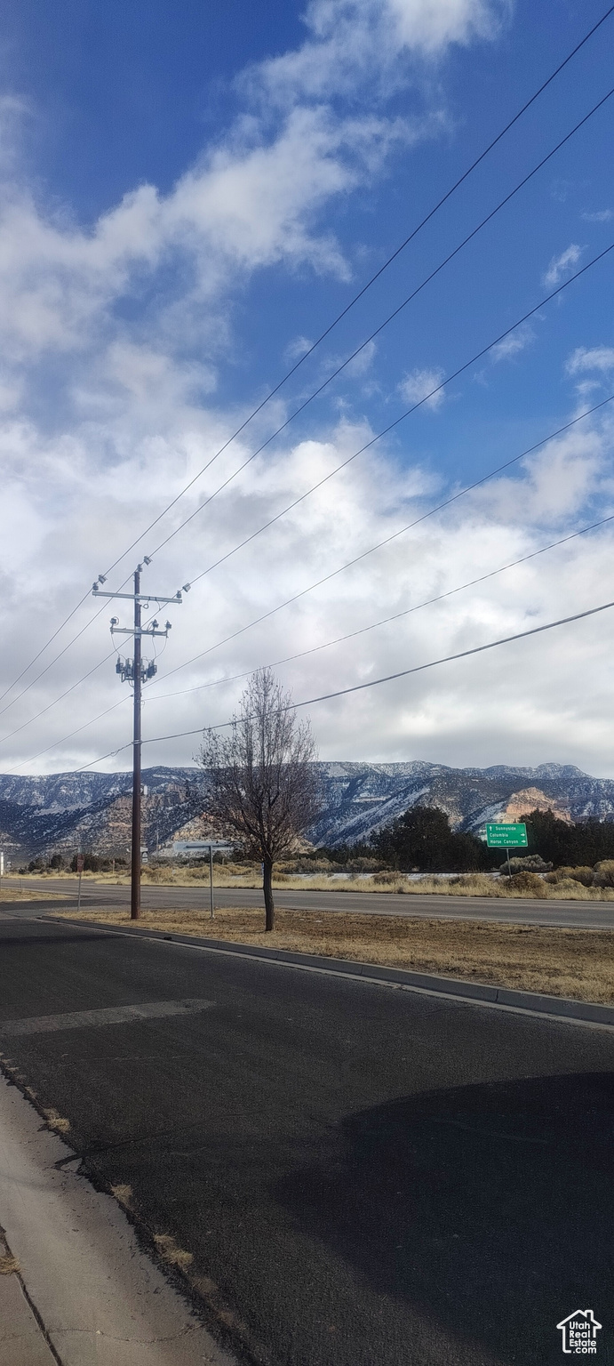 View of road with a mountain view