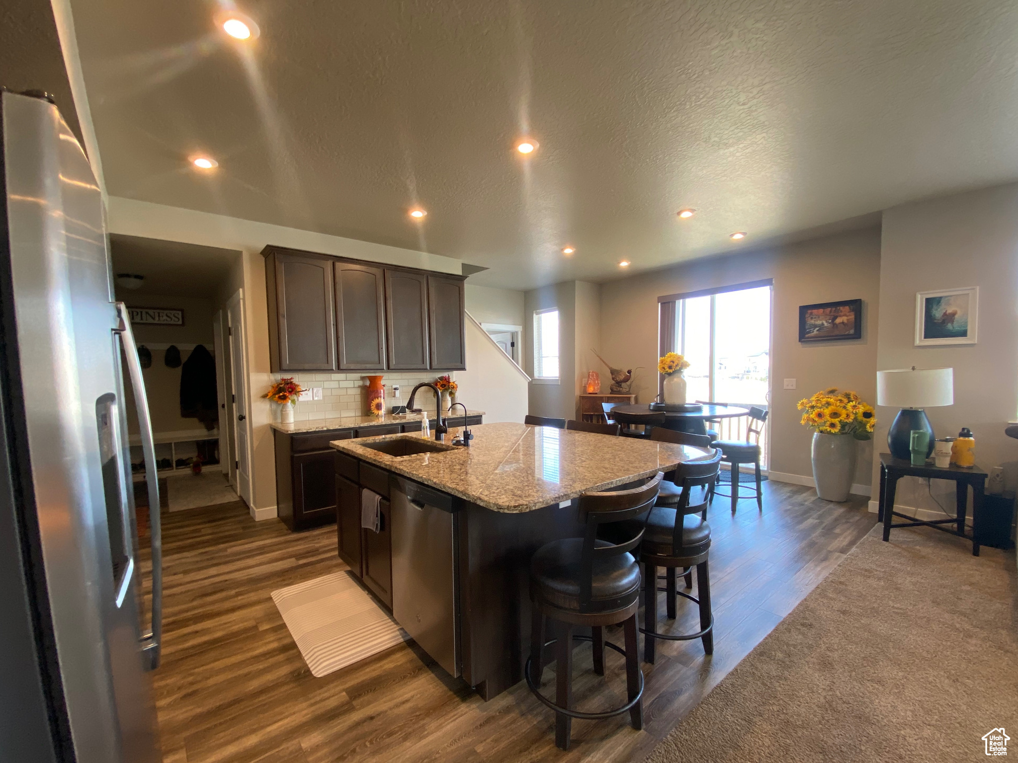 View of the kitchen dining area.