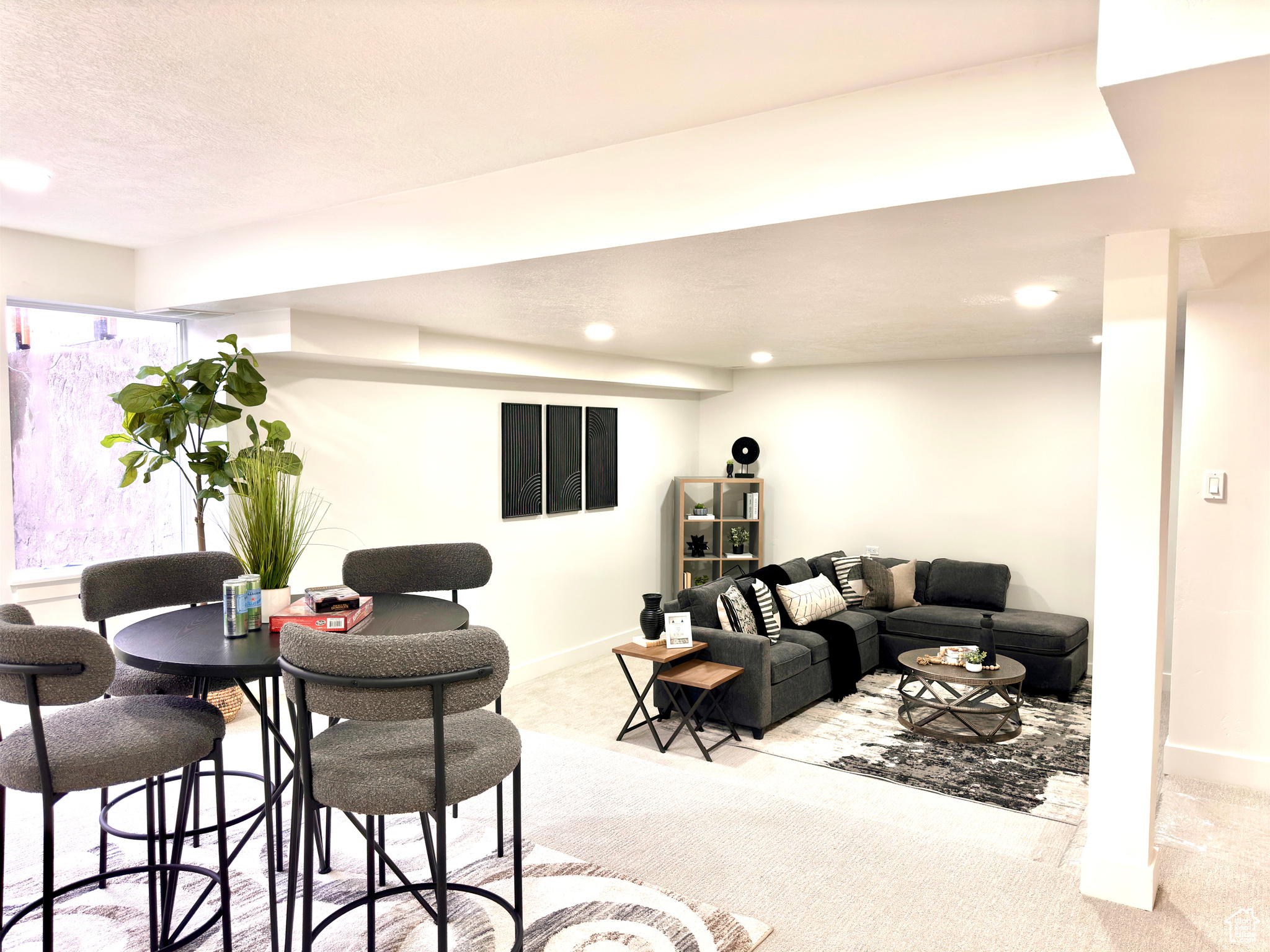 View of carpeted living room