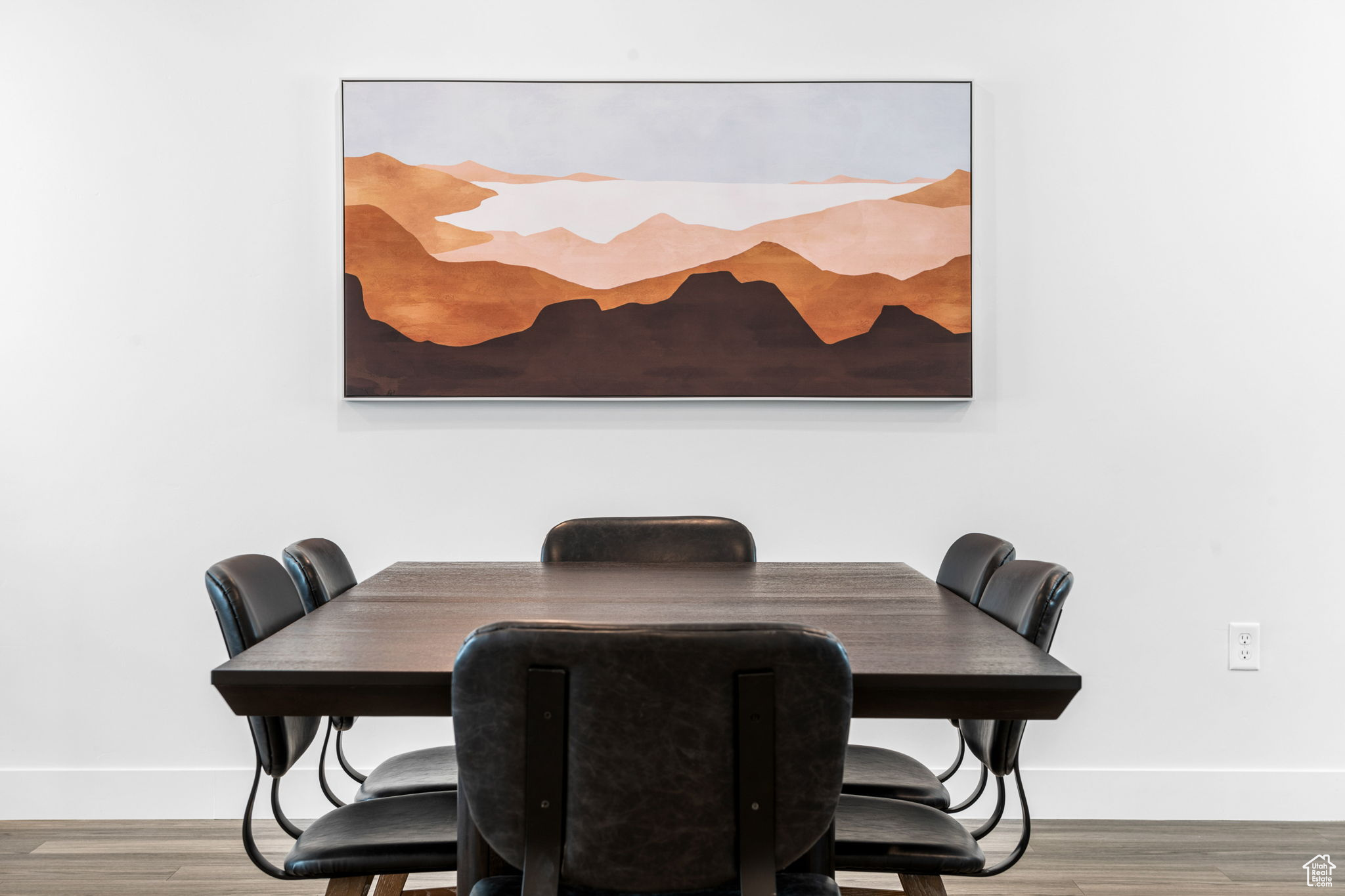 Dining area featuring wood-type flooring