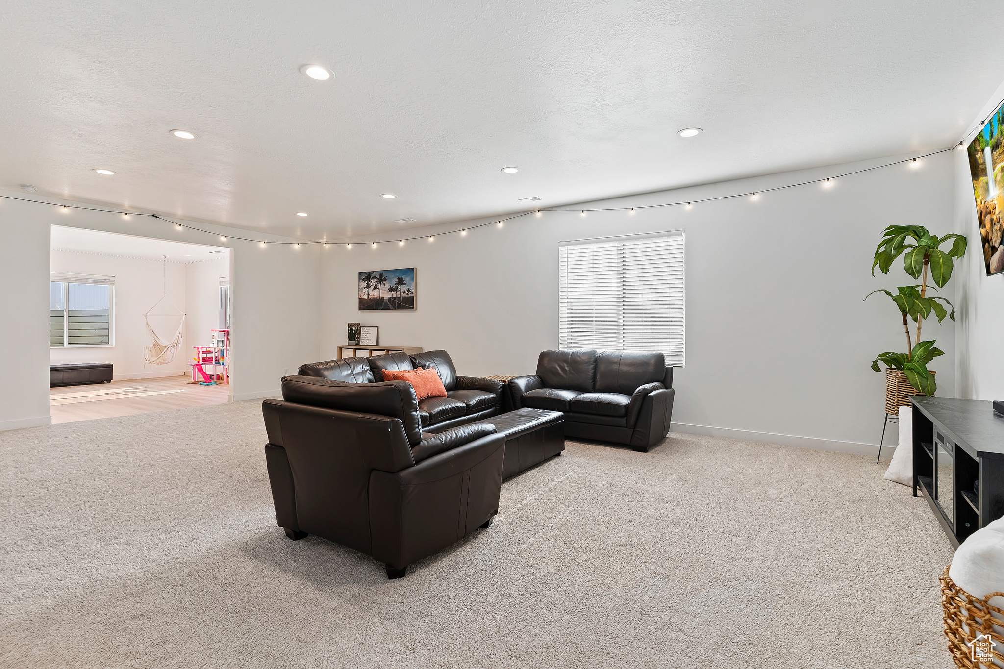 View of carpeted living room