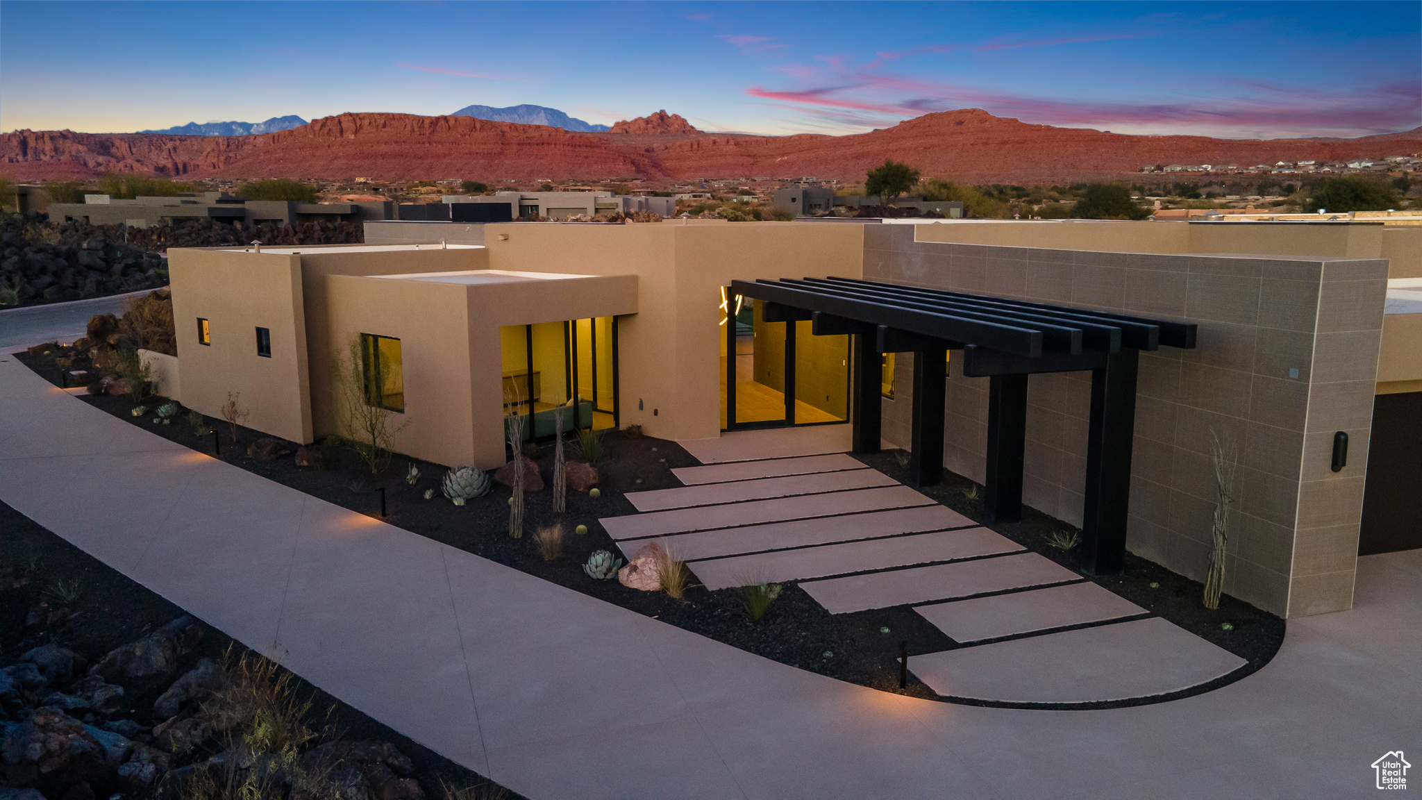 View of front of house featuring a mountain view