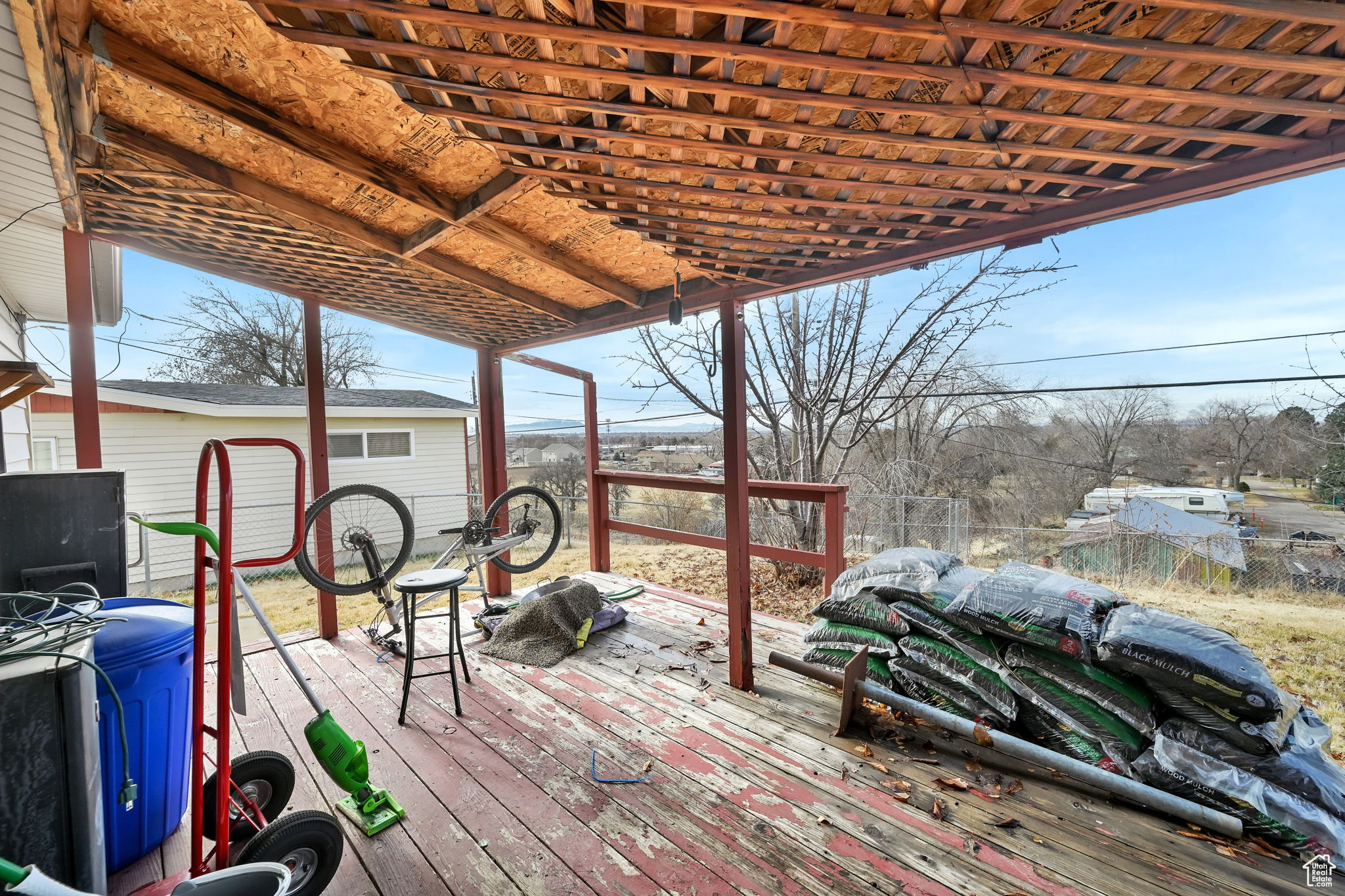 View of wooden deck