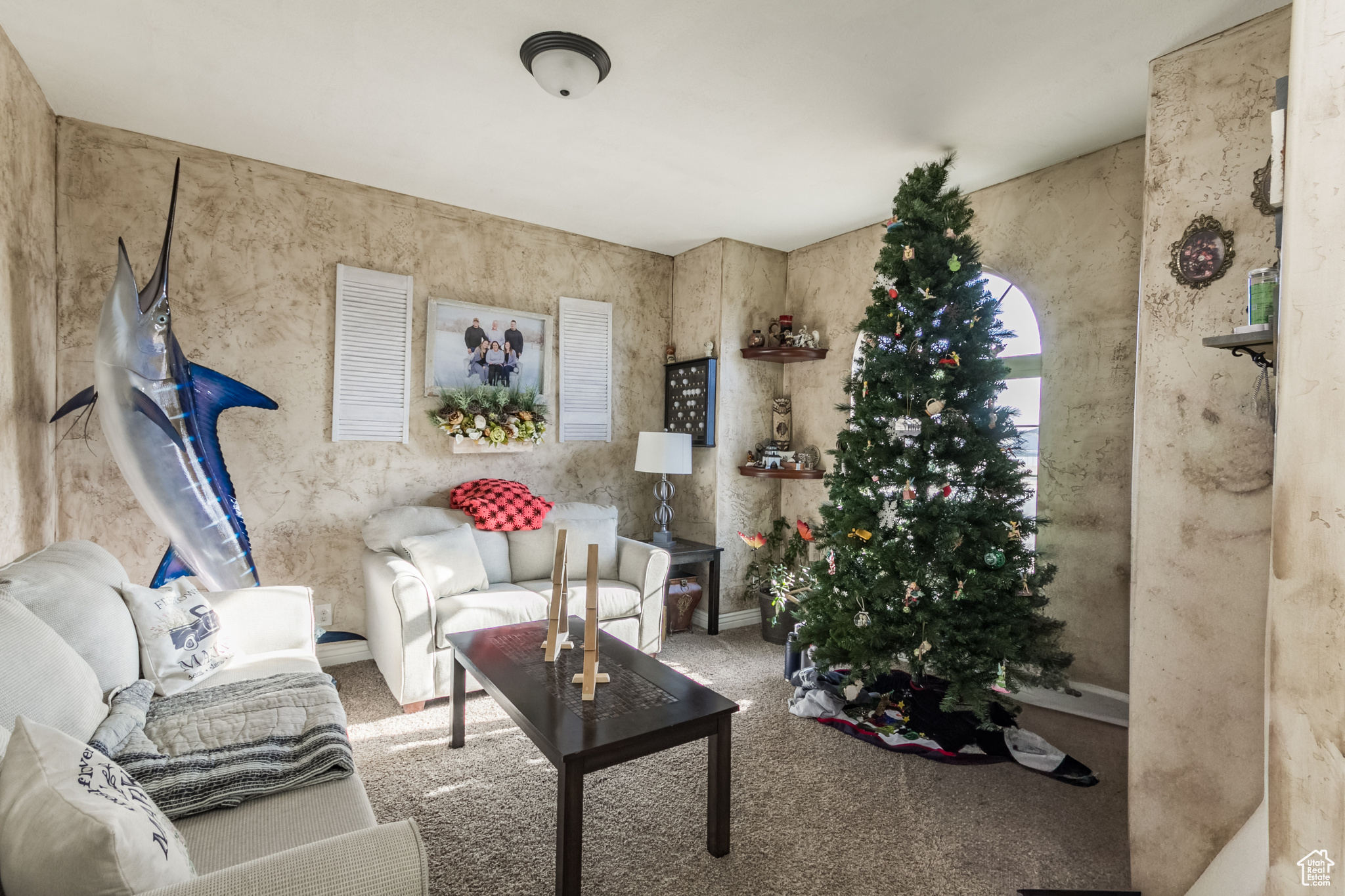 Living room with carpet