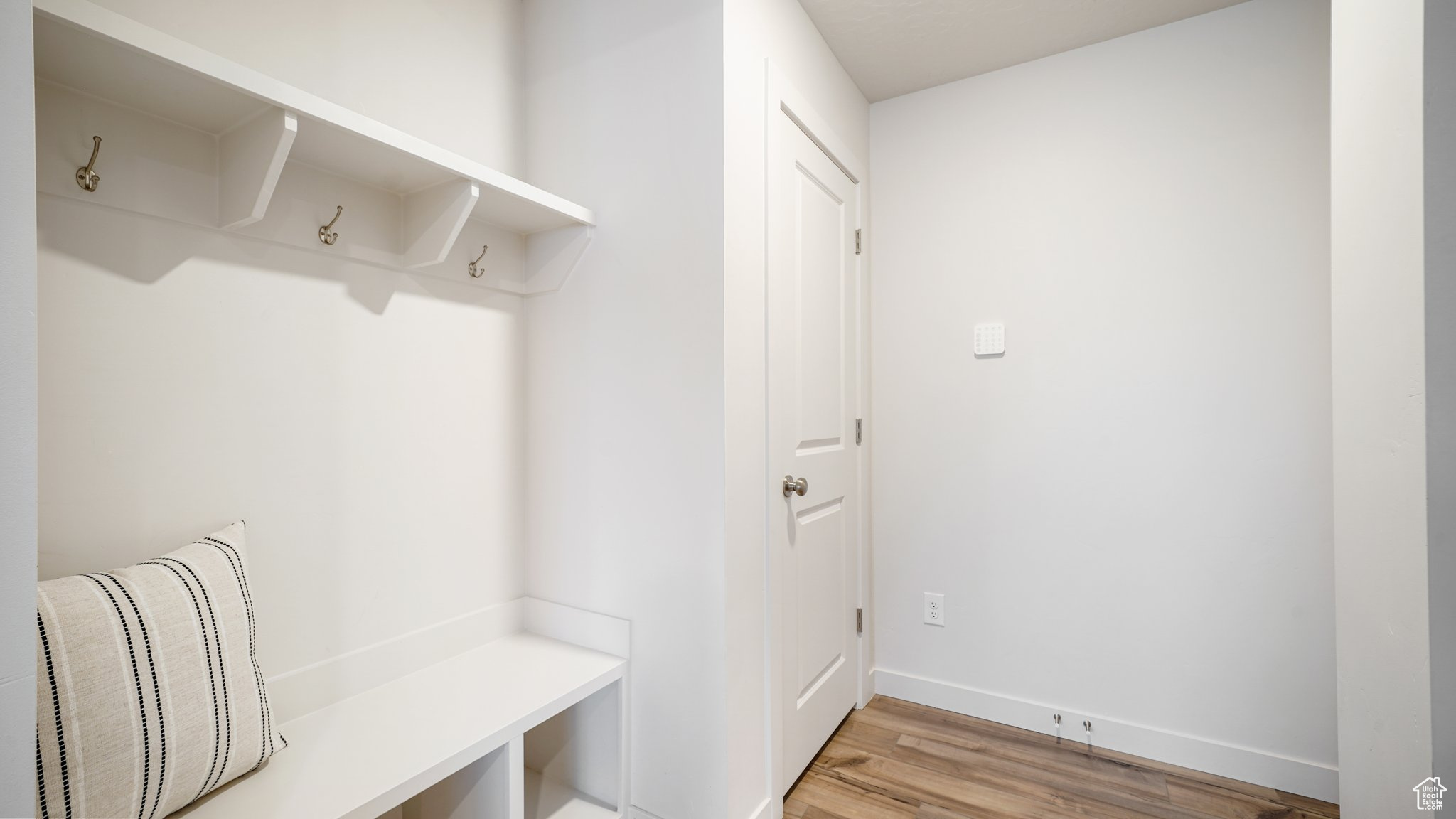 Mudroom featuring light hardwood / wood-style flooring