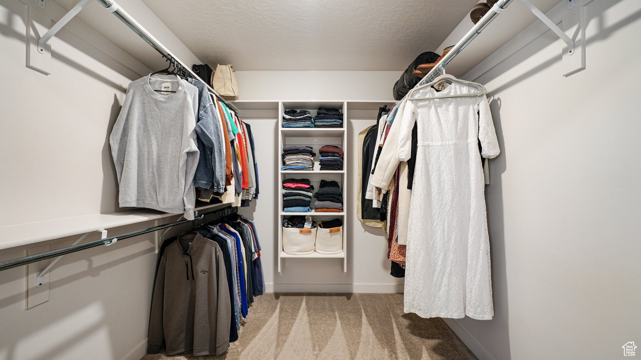 Spacious closet featuring carpet