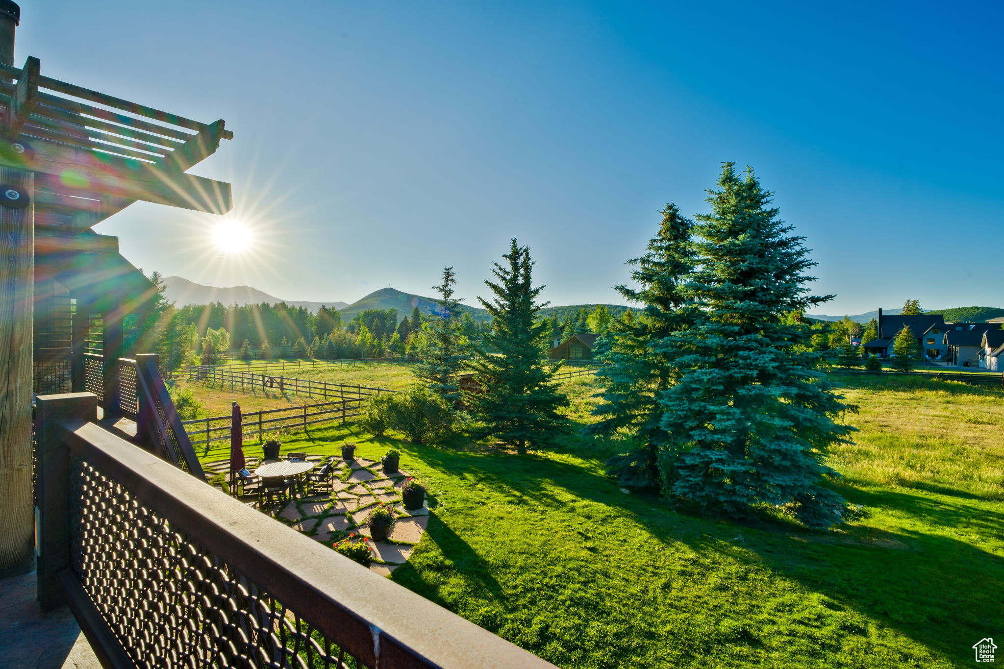 View of yard with a mountain view and a rural view