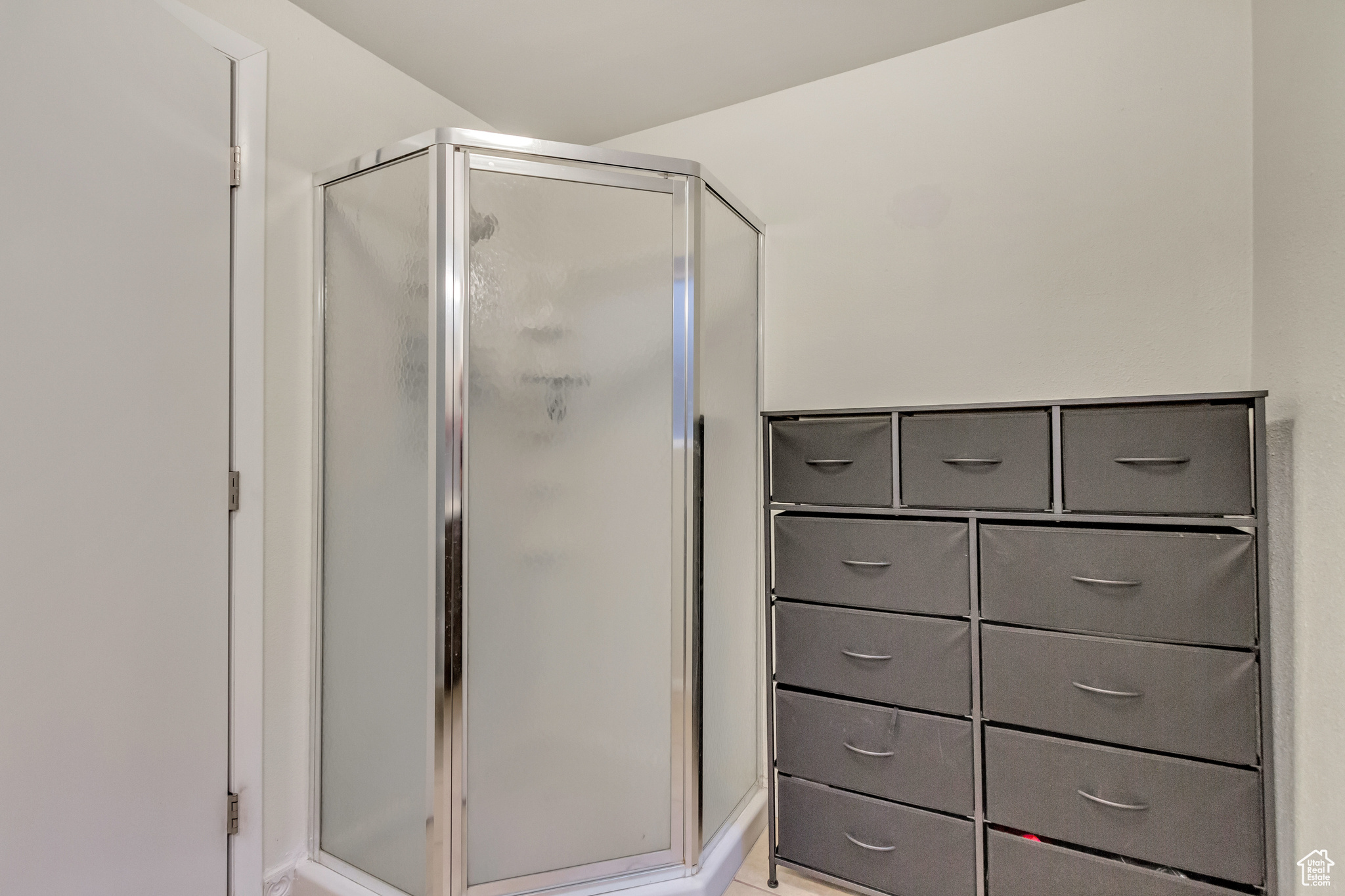 Bathroom featuring a shower with shower door