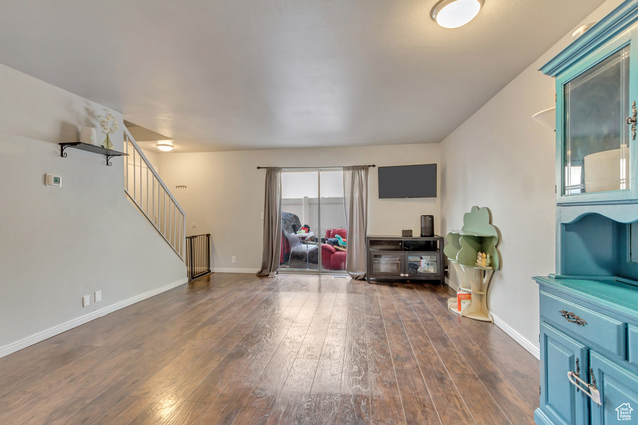 Interior space featuring dark hardwood / wood-style floors