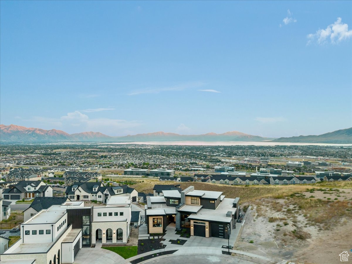 Drone / aerial view with a mountain view