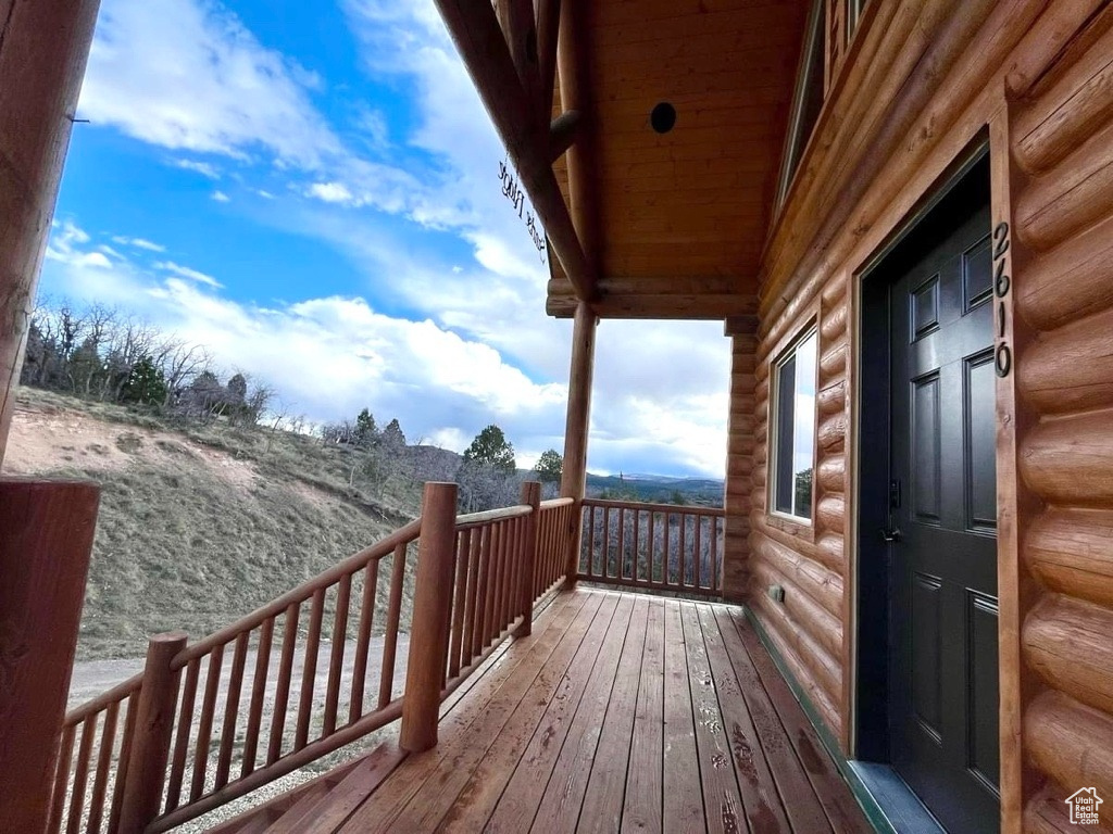 View of wooden deck