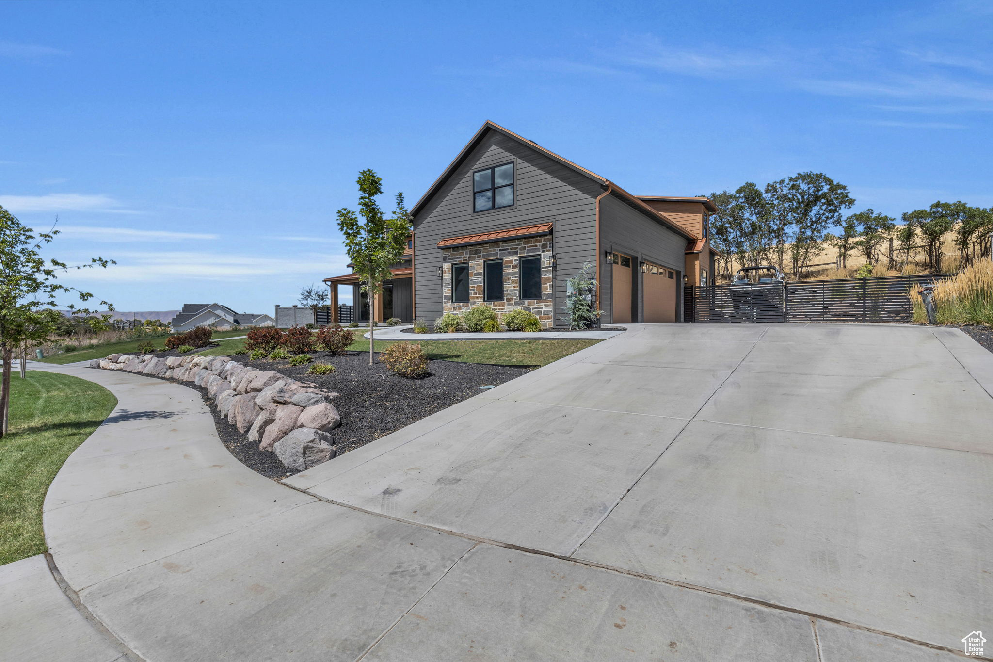 View of front of home with a garage