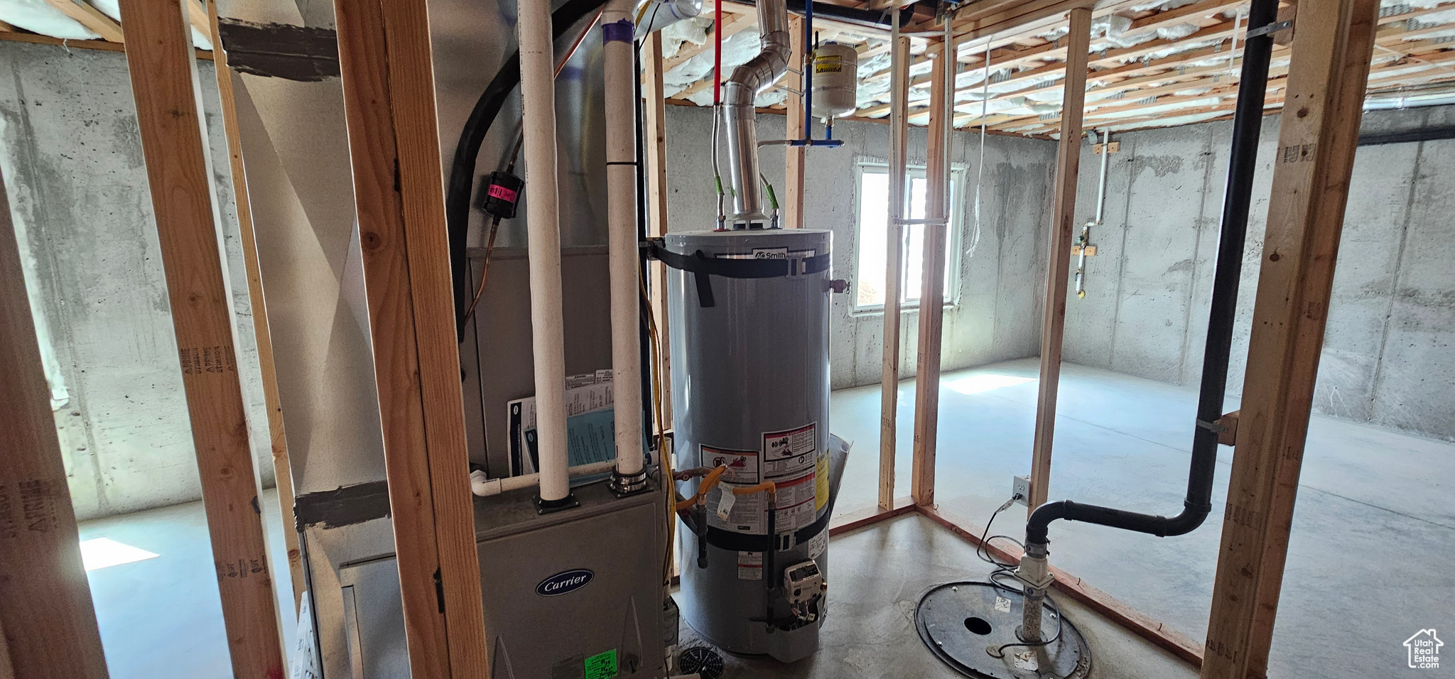 Utility room with water heater