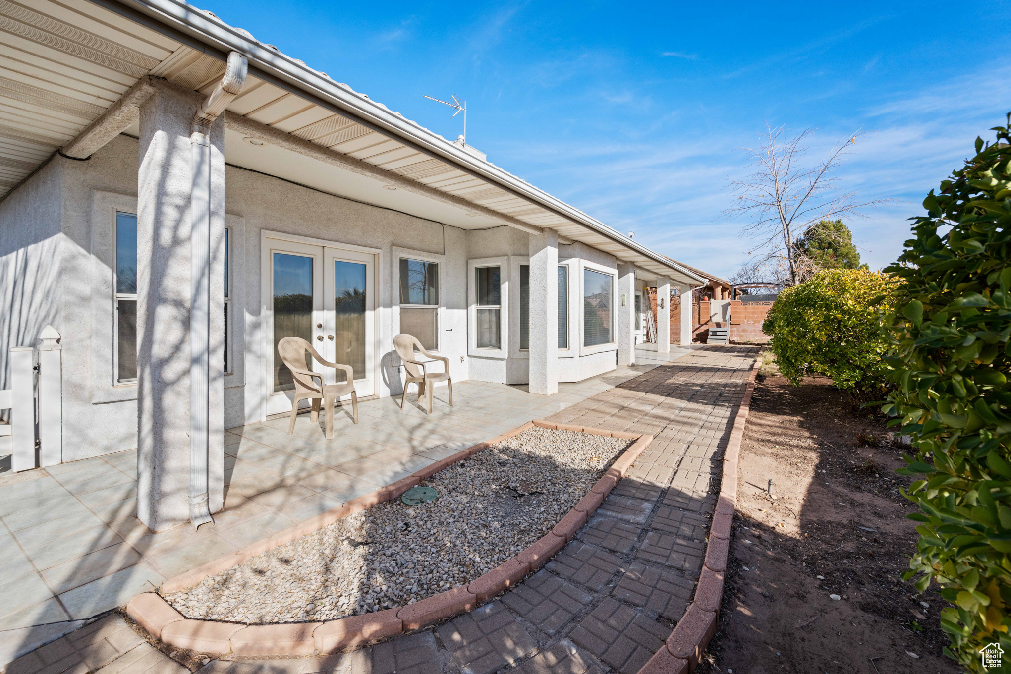 Exterior space with french doors