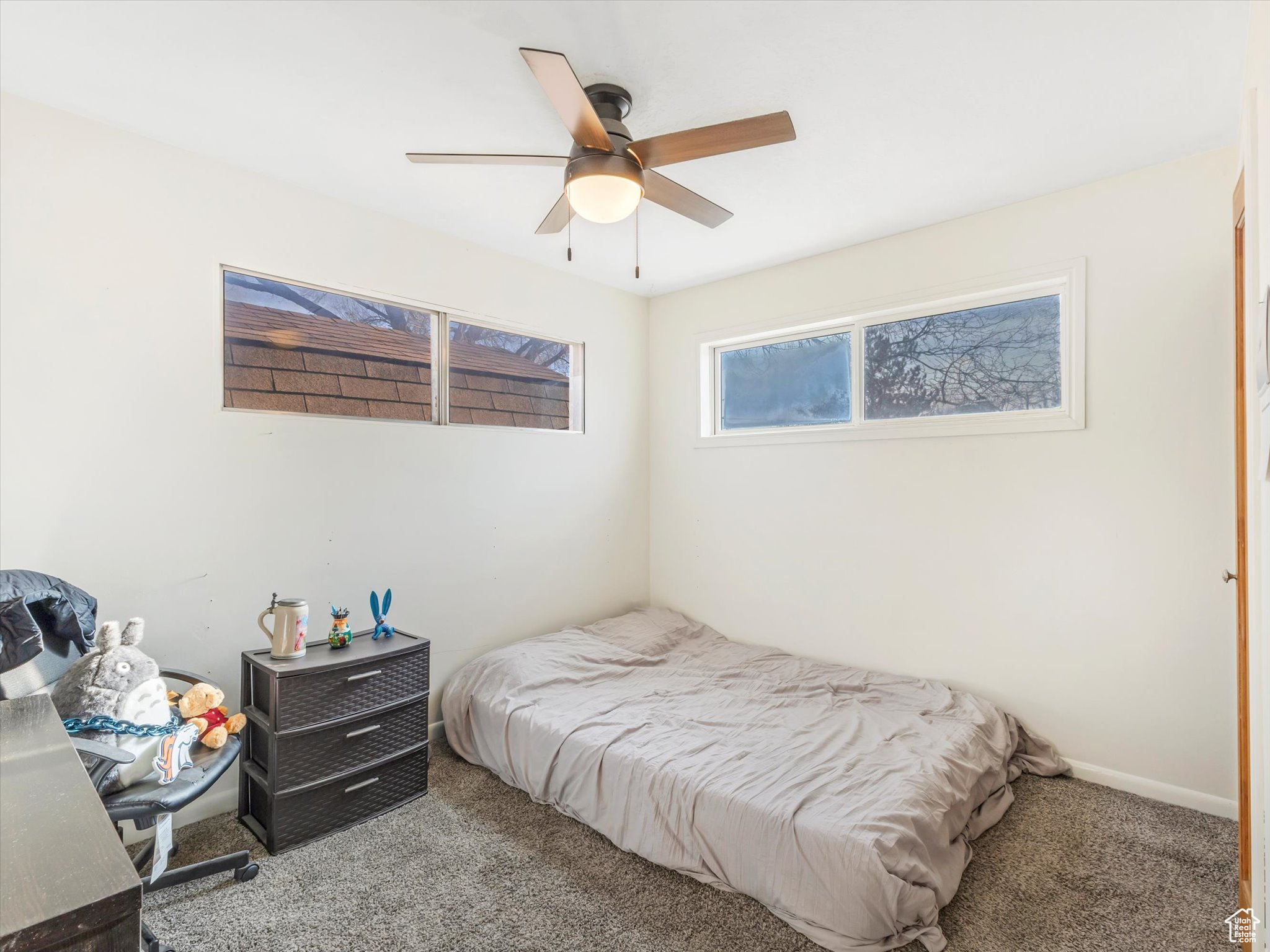 Bedroom #3 featuring carpet & ceiling fan